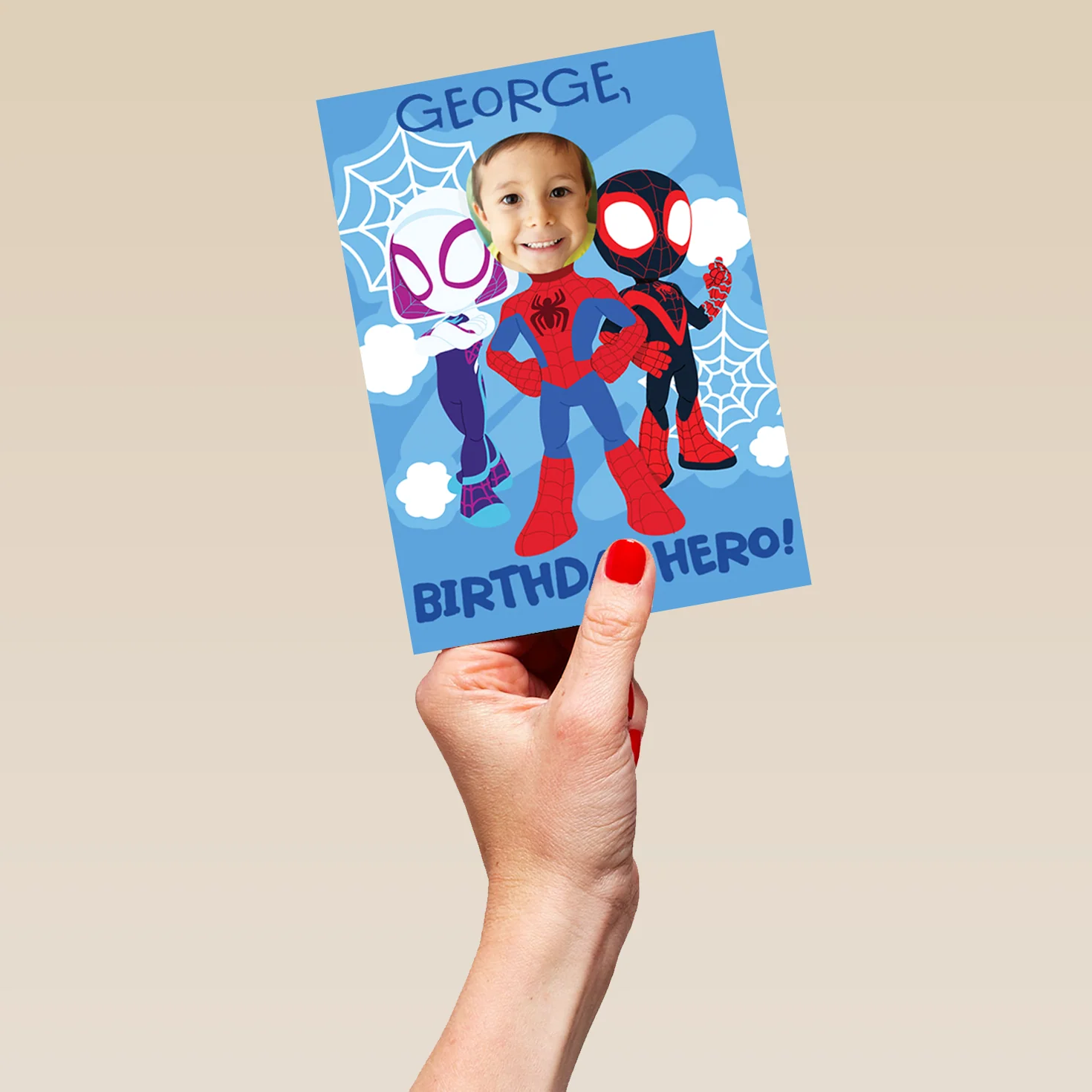 Personalised Spider-Man Kids Photo Birthday Card - Image 5