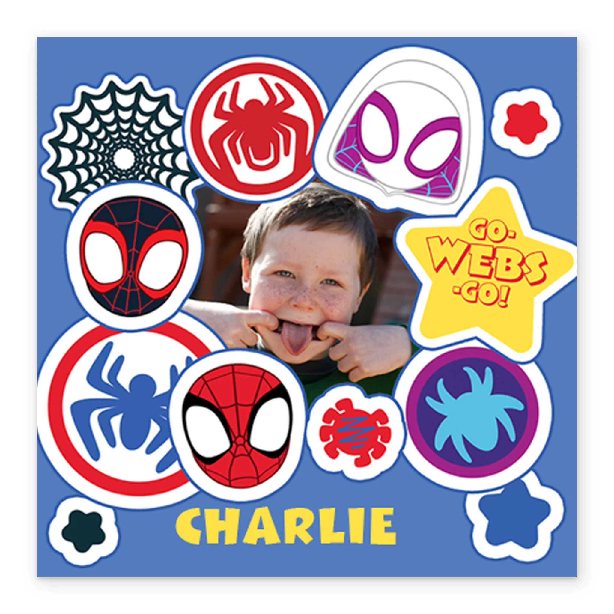 Personalised Spider-Man Spidey Team Kids Photo Birthday Card - Image 2