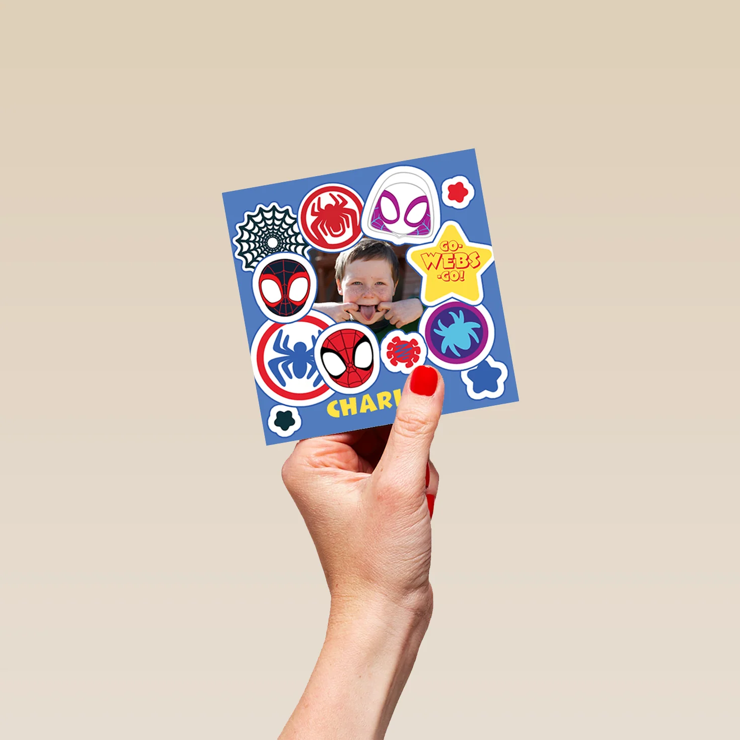 Personalised Spider-Man Spidey Team Kids Photo Birthday Card - Image 4