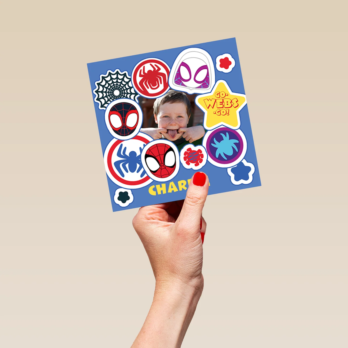 Personalised Spider-Man Spidey Team Kids Photo Birthday Card - Image 5