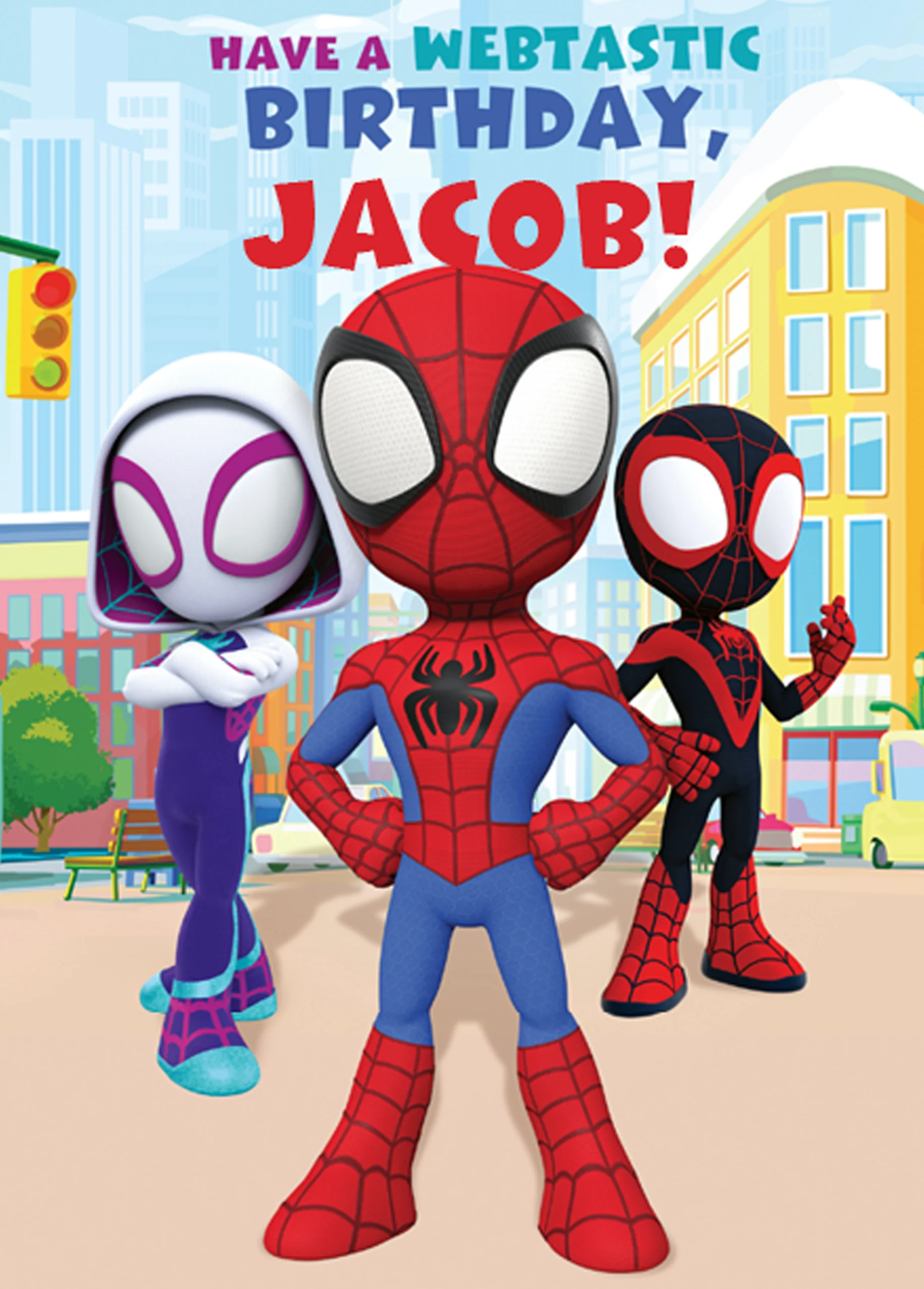 Personalised Spider-Man Team Kids Birthday Card