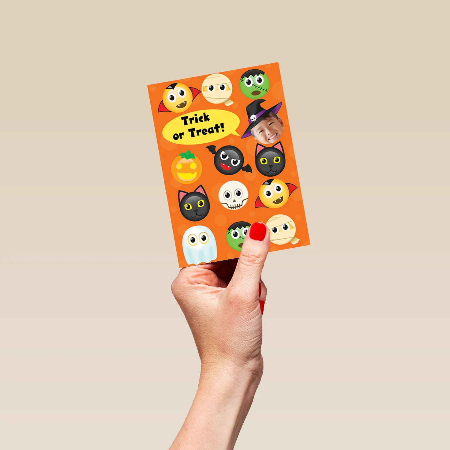Personalised Spooky Emojis Halloween Photo Card - Image 4