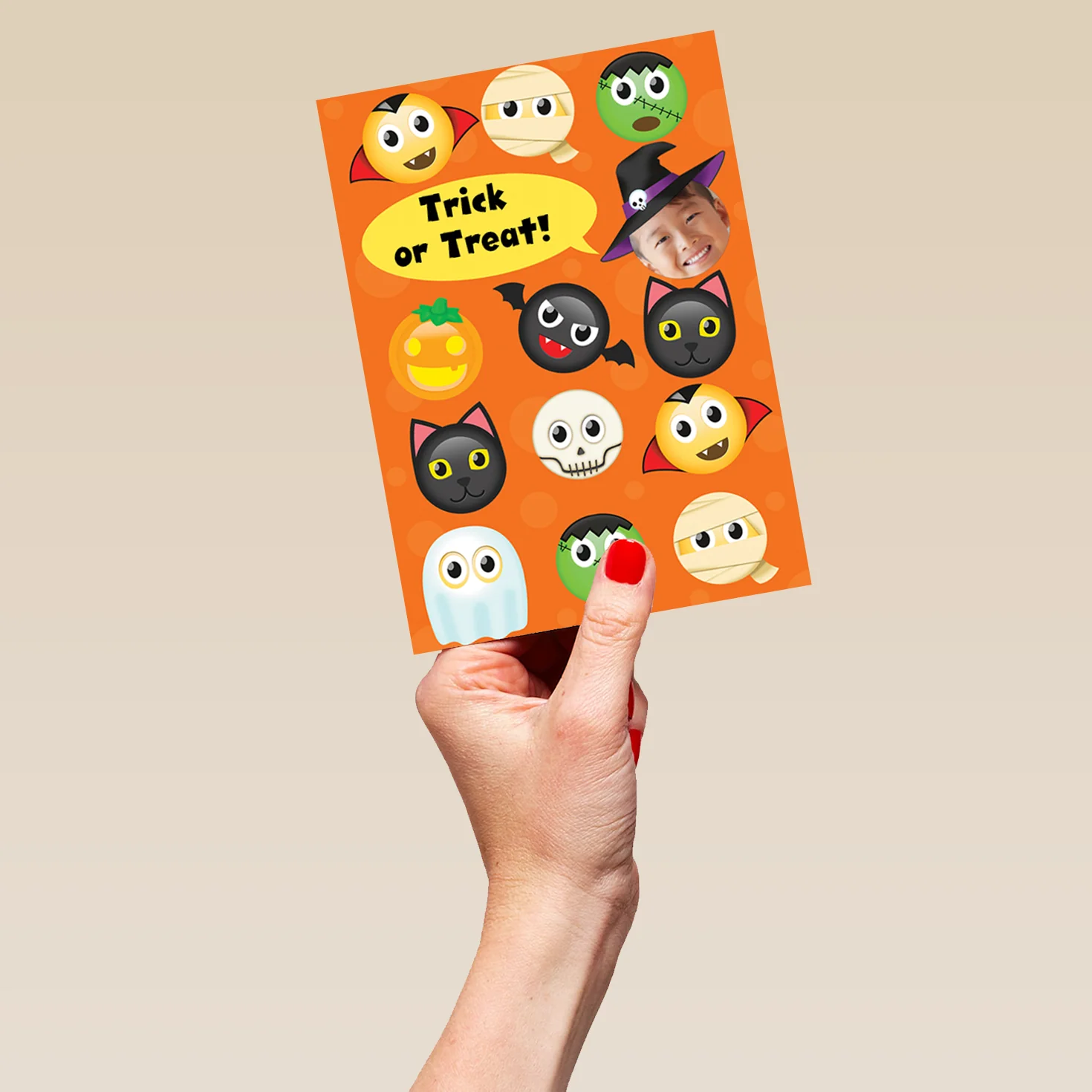 Personalised Spooky Emojis Halloween Photo Card - Image 5