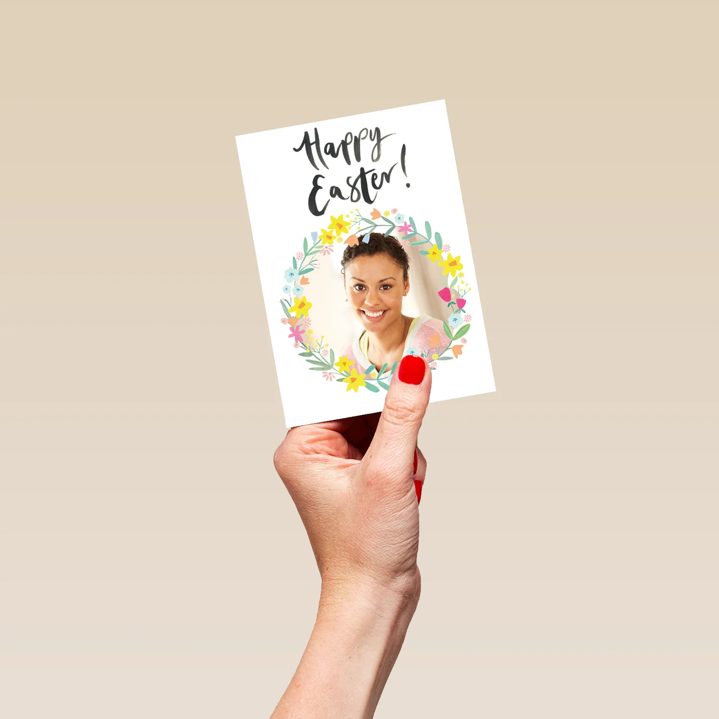 Personalised Spring Wreath Photo Upload Easter Card - Image 4