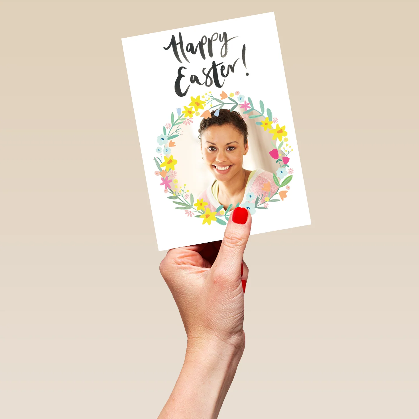 Personalised Spring Wreath Photo Upload Easter Card - Image 5