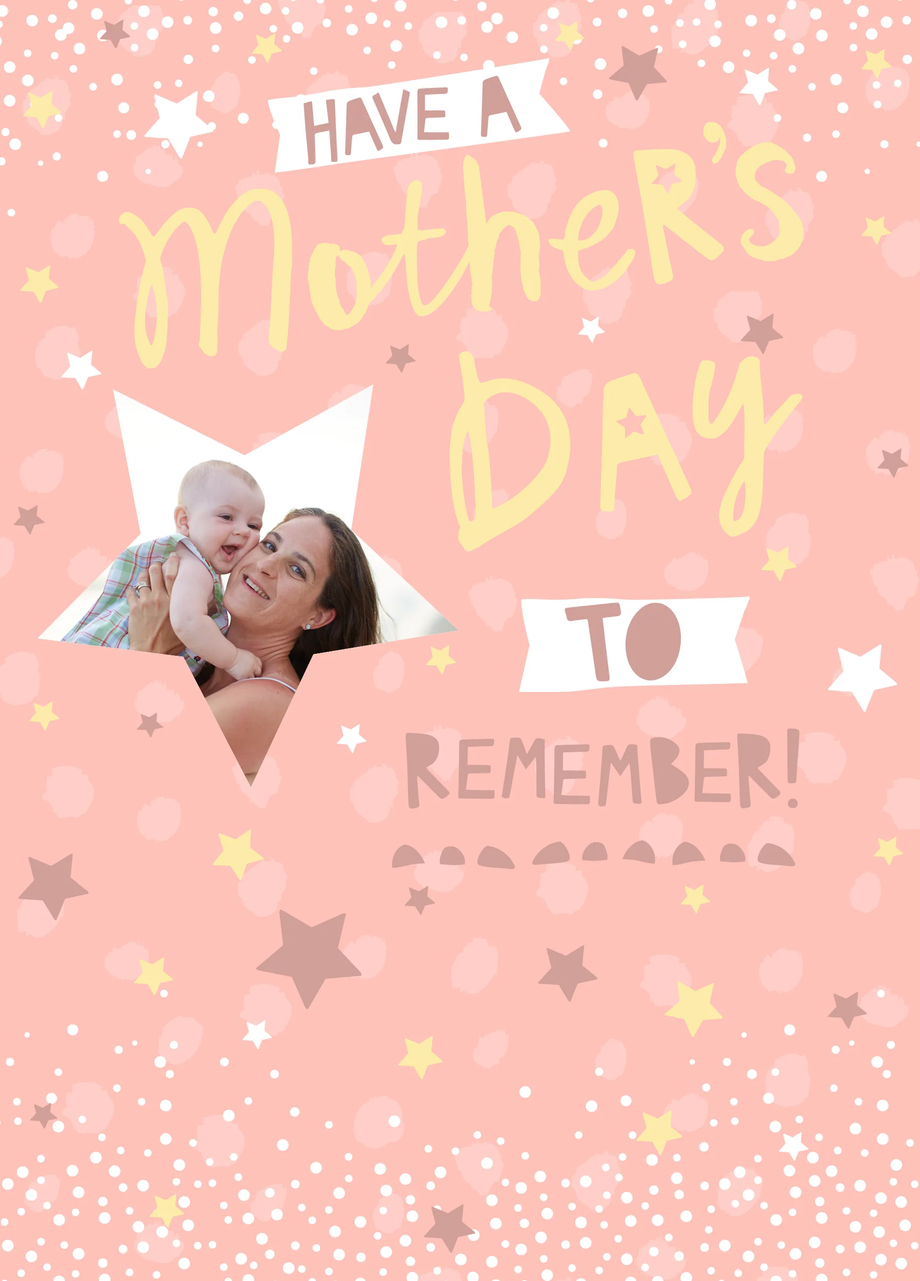 Personalised Star Mother's Day Photo Upload Card