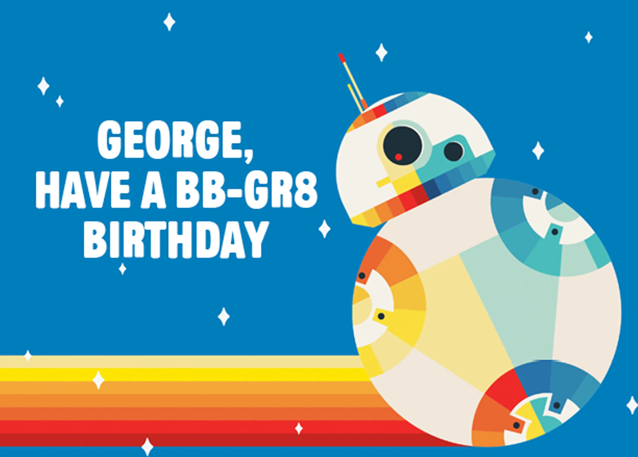 Personalised Star Wars™ BB-8 Birthday Card