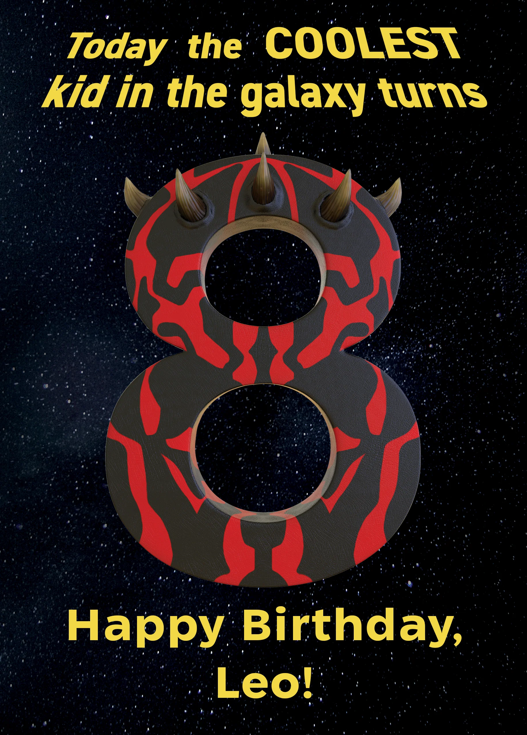 Personalised Star Wars™ Darth Maul 8th Birthday Card