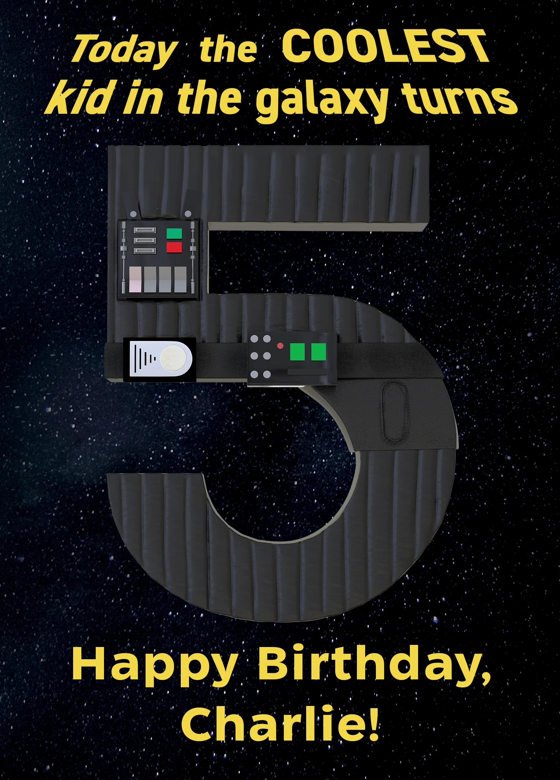 Personalised Star Wars™ Darth Vader 5th Birthday Card