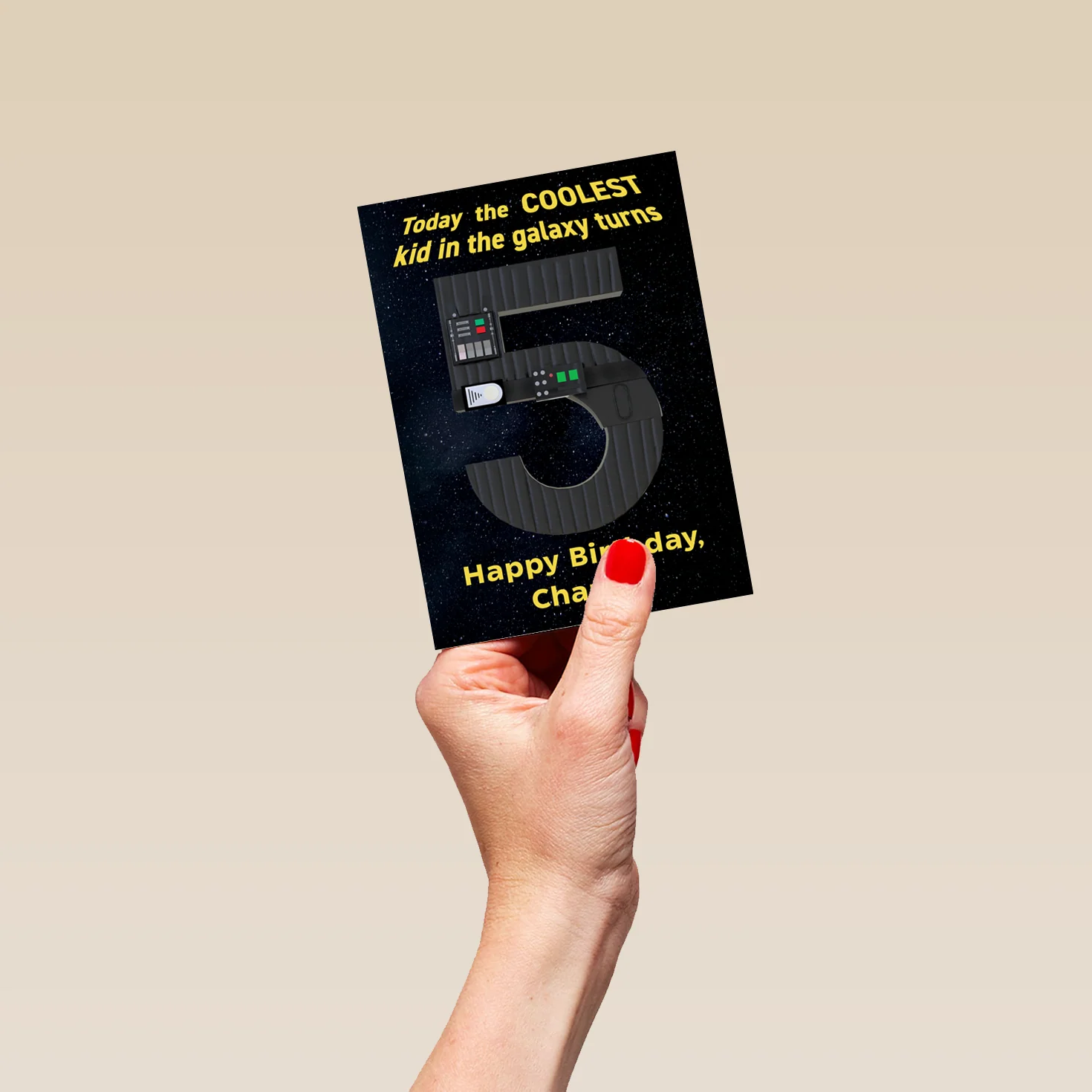 Personalised Star Wars™ Darth Vader 5th Birthday Card - Image 4