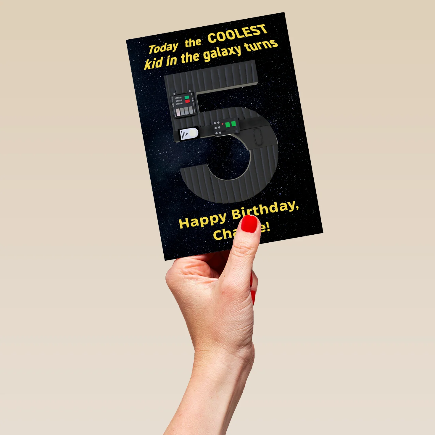 Personalised Star Wars™ Darth Vader 5th Birthday Card - Image 5
