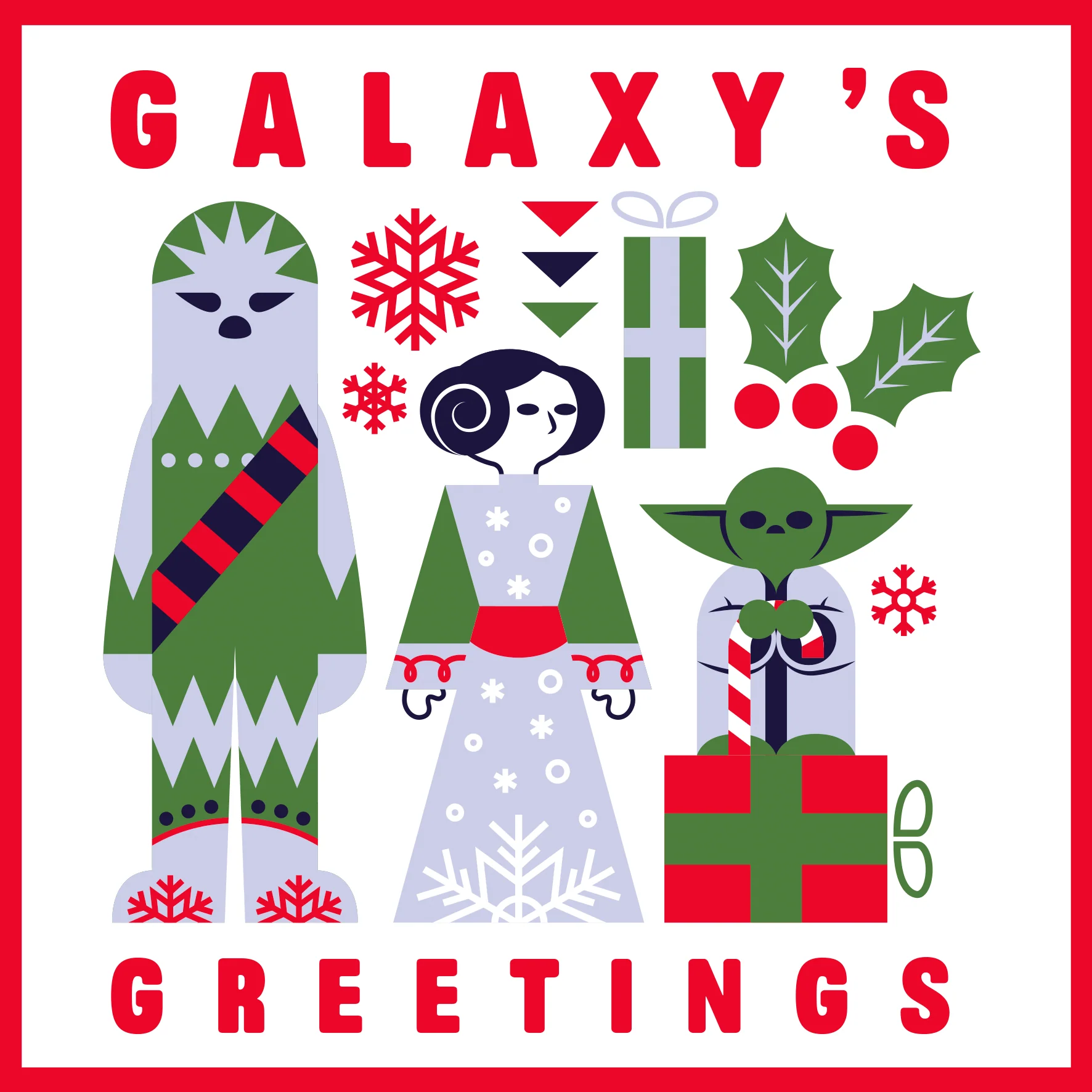 Personalised Star Wars™ Festive Icons Christmas Card