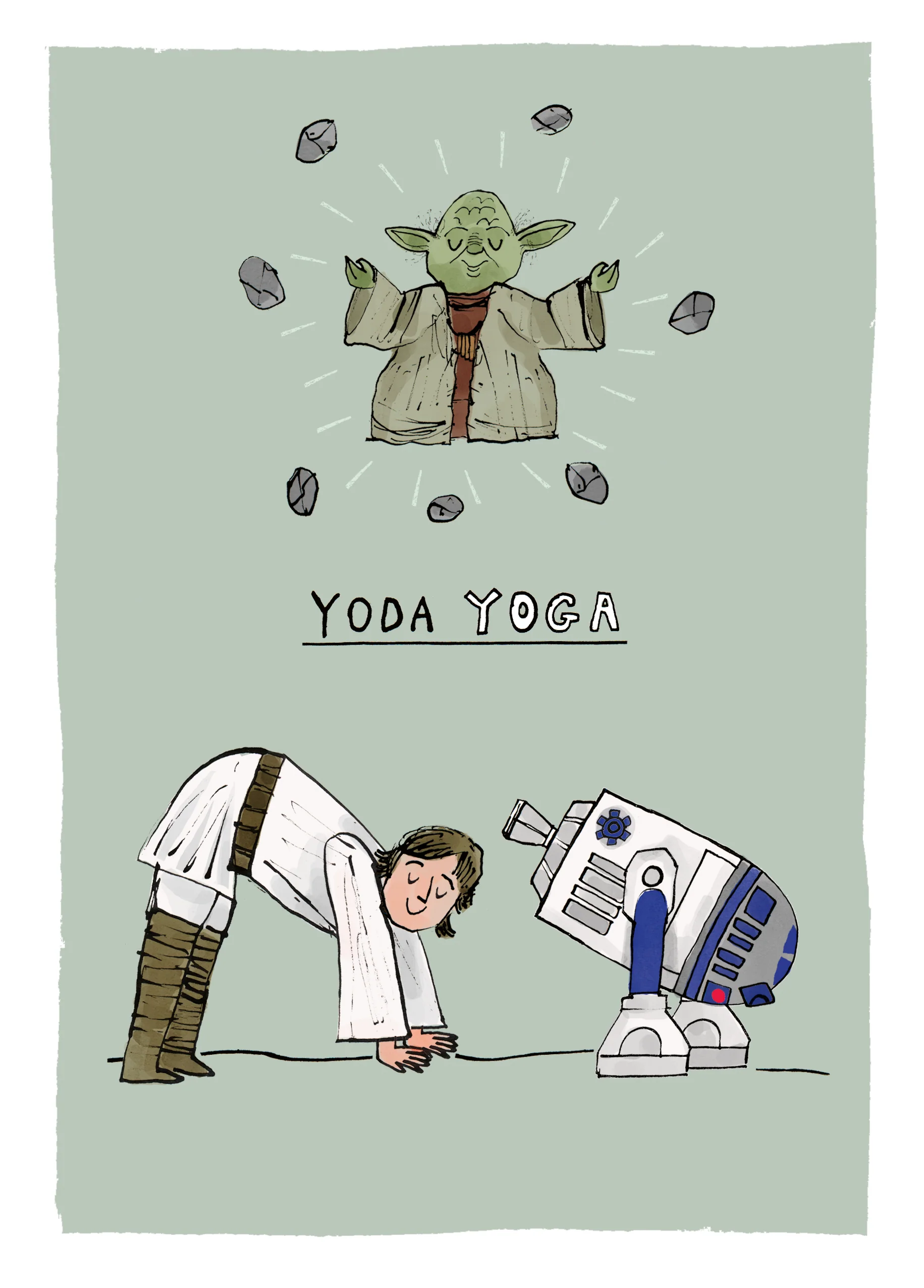 Personalised Star Wars™ Funny Yoga Yoda Card