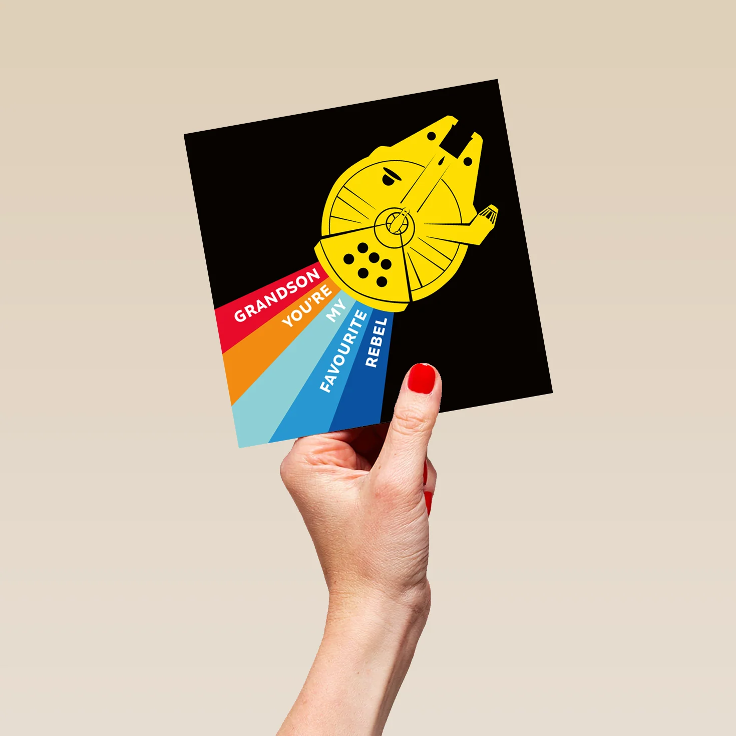 Personalised Star Wars™ Millennium Falcon Grandson Birthday Card - Image 5
