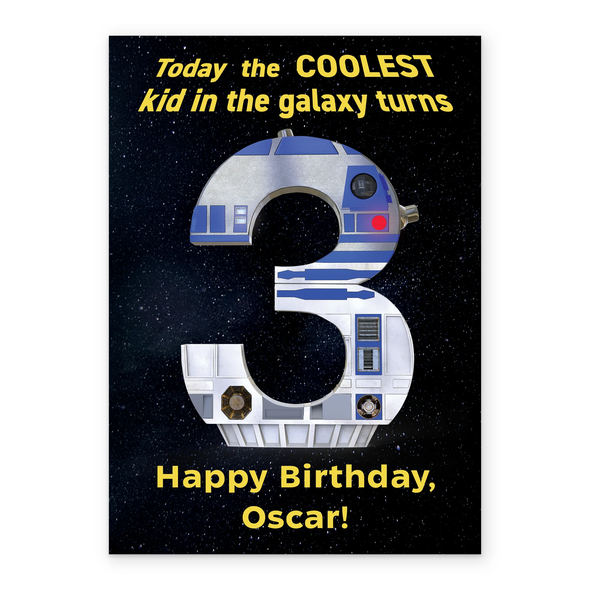 Personalised Star Wars™ R2-D2 3rd Birthday Card - Image 2