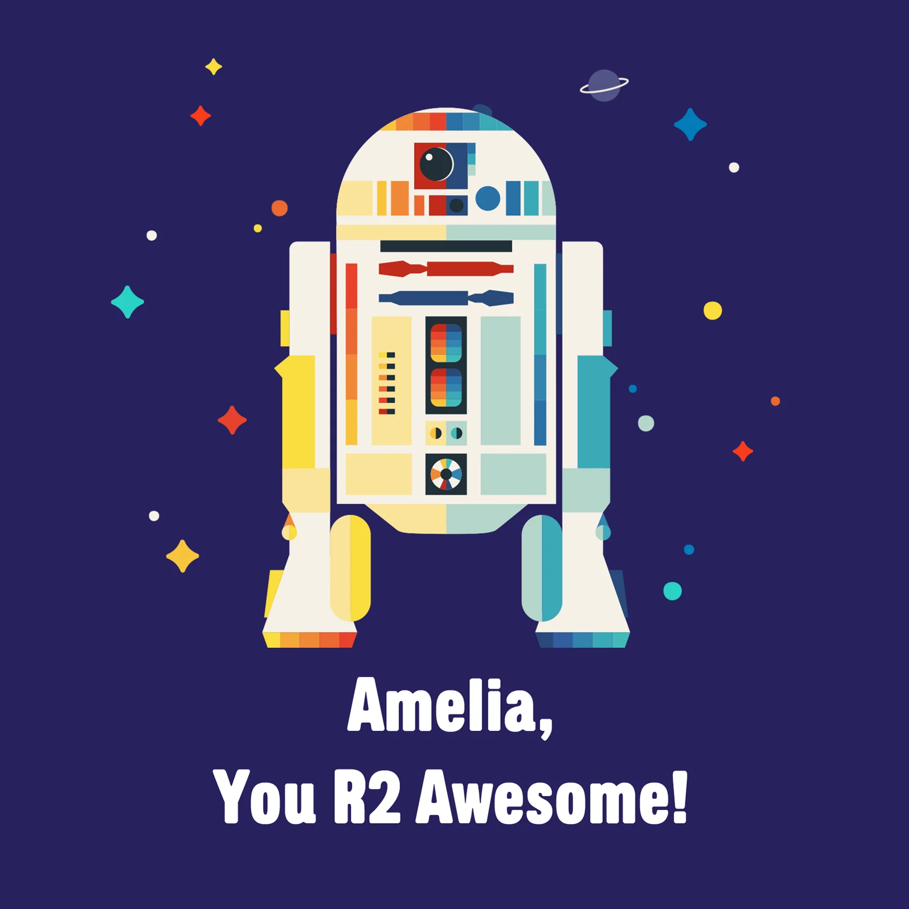 Personalised Star Wars™ R2-D2 Birthday Card