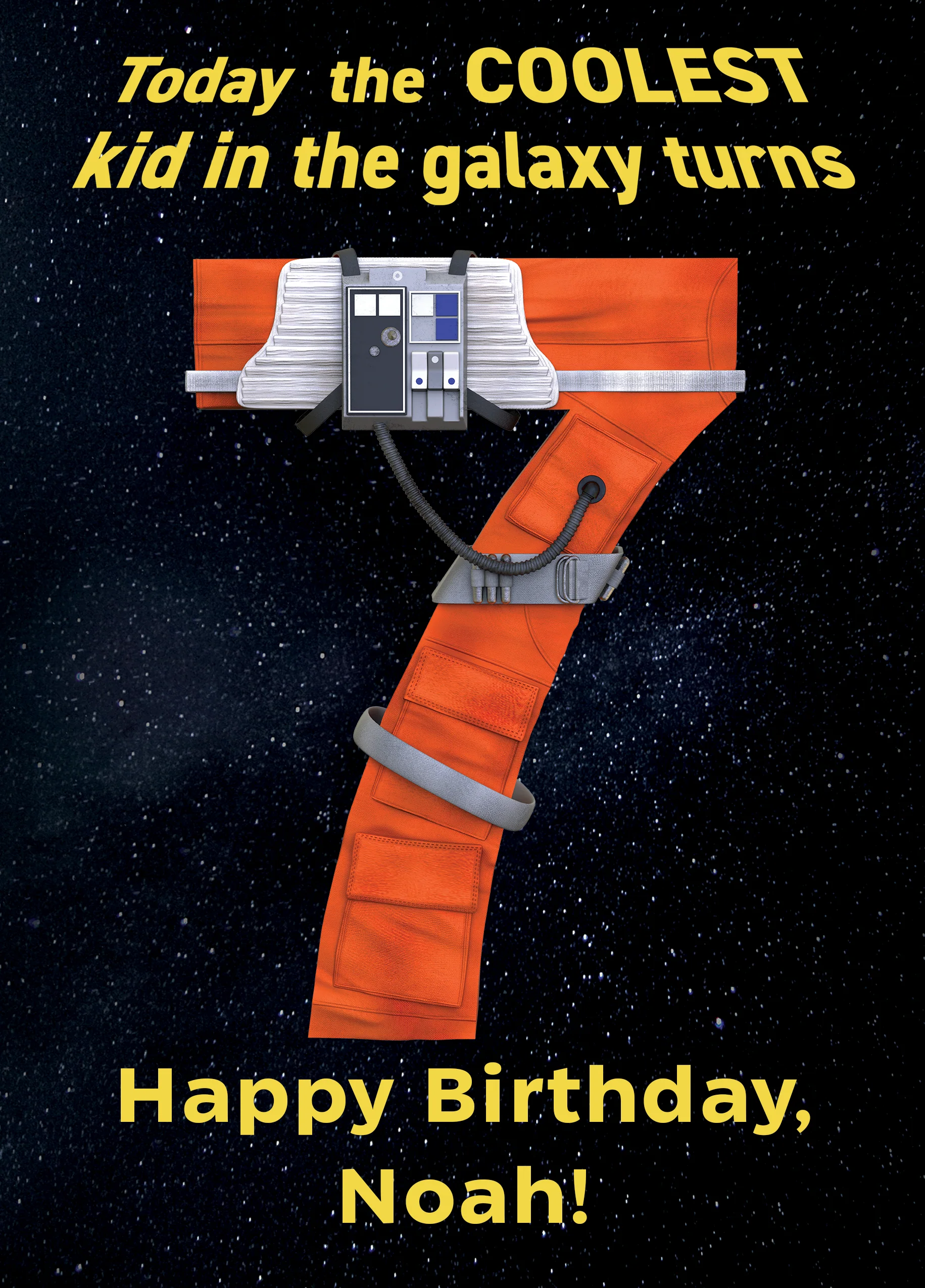 Personalised Star Wars™ Rebel X-Wing 7th Birthday Card