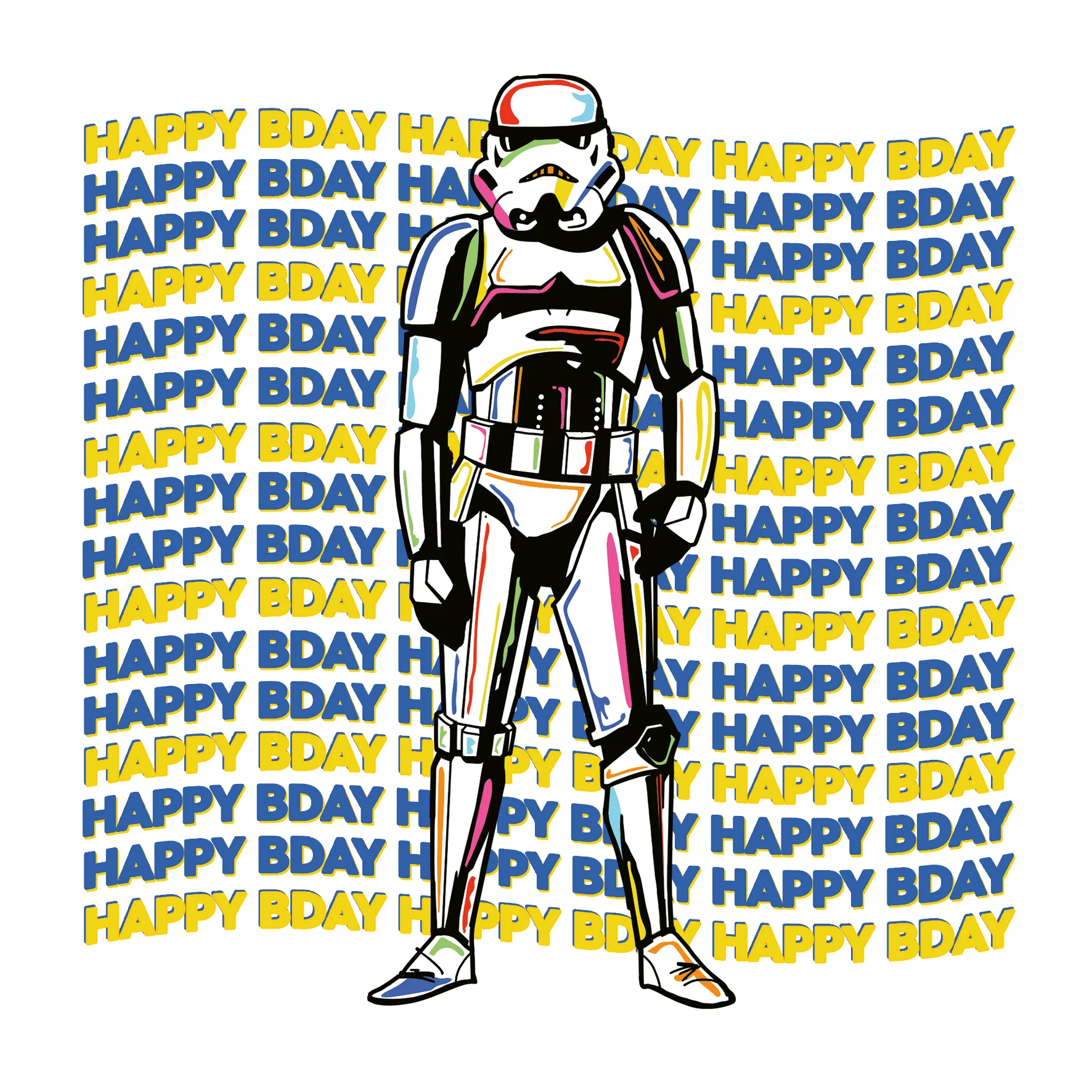 Personalised Star Wars™ Stormtrooper 'Happy Bday' Birthday Card