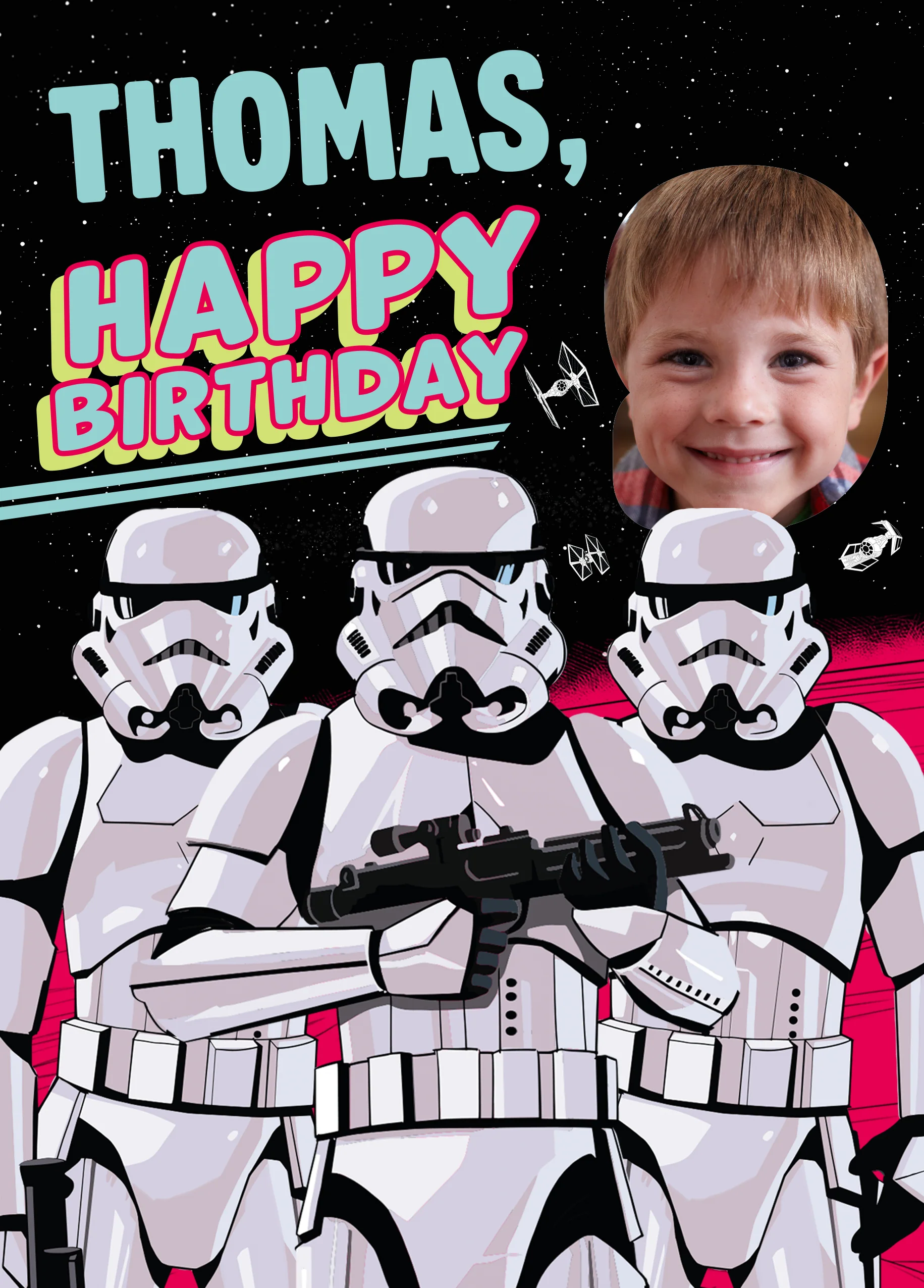 Personalised Star Wars™ Stormtroopers Photo Upload Birthday Card