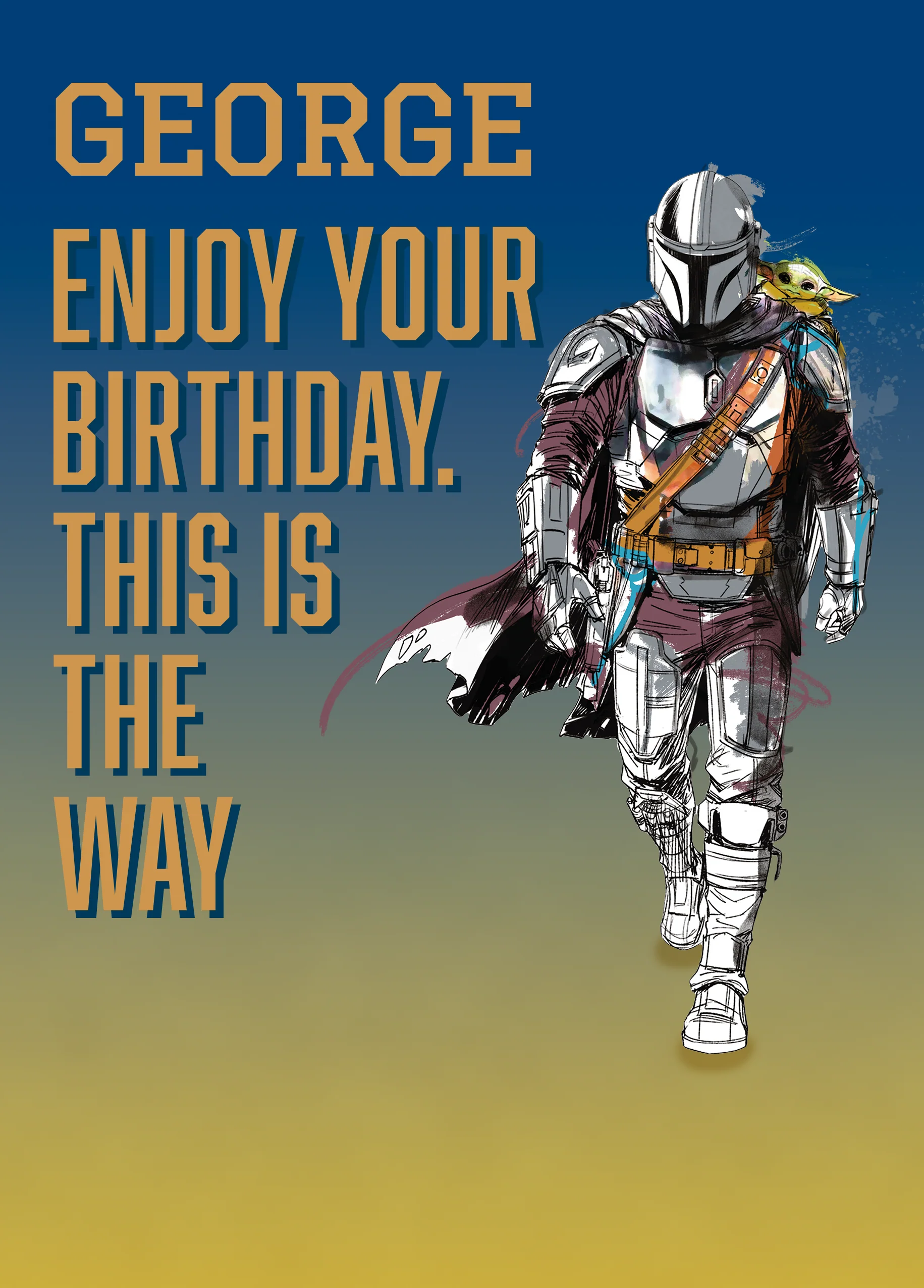 Personalised STAR WARS™️ The Mandalorian™️ Design Birthday Card