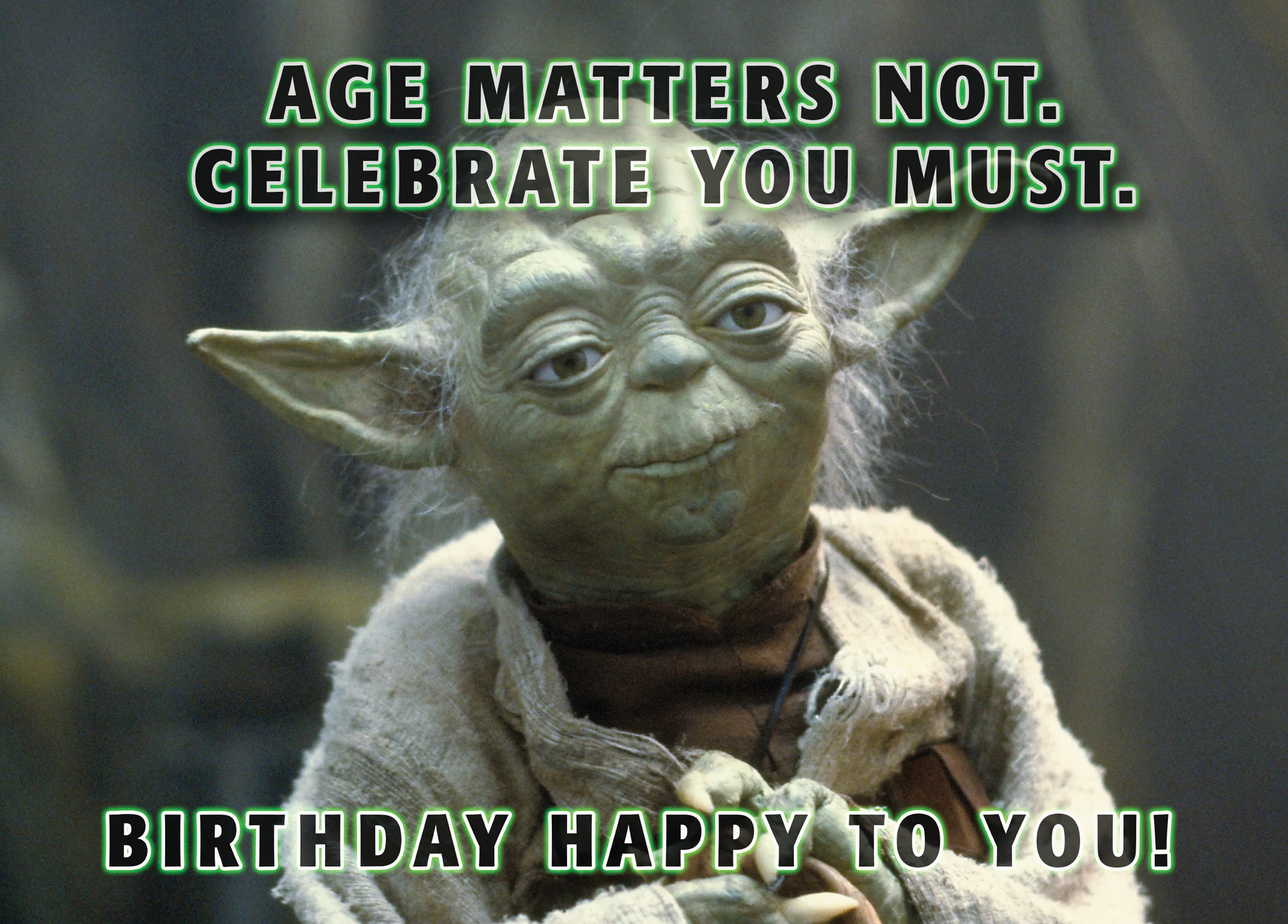 Personalised Star Wars™ Yoda Celebrate You Must Birthday Card