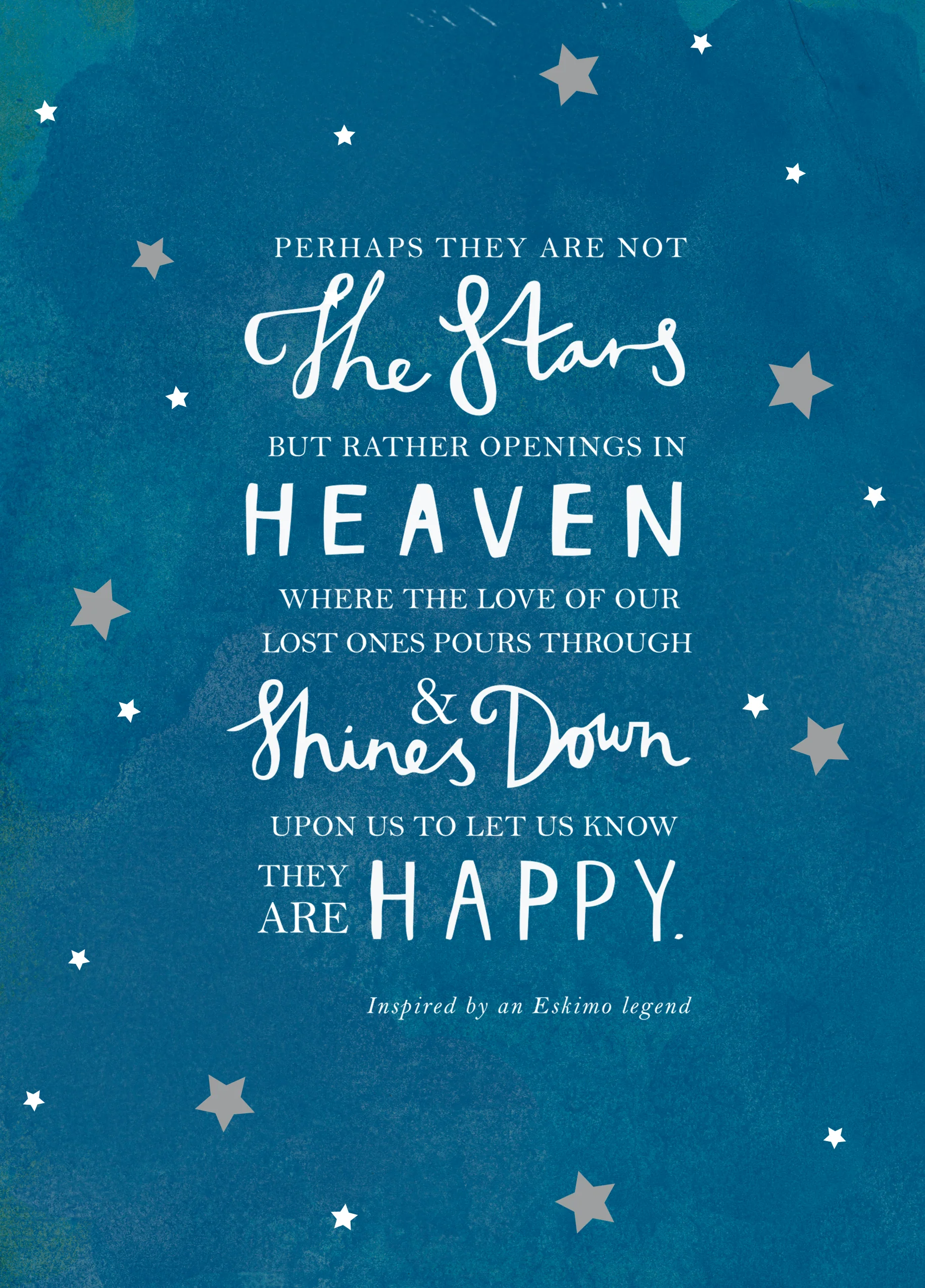 Personalised Stars in Heaven Sympathy Card