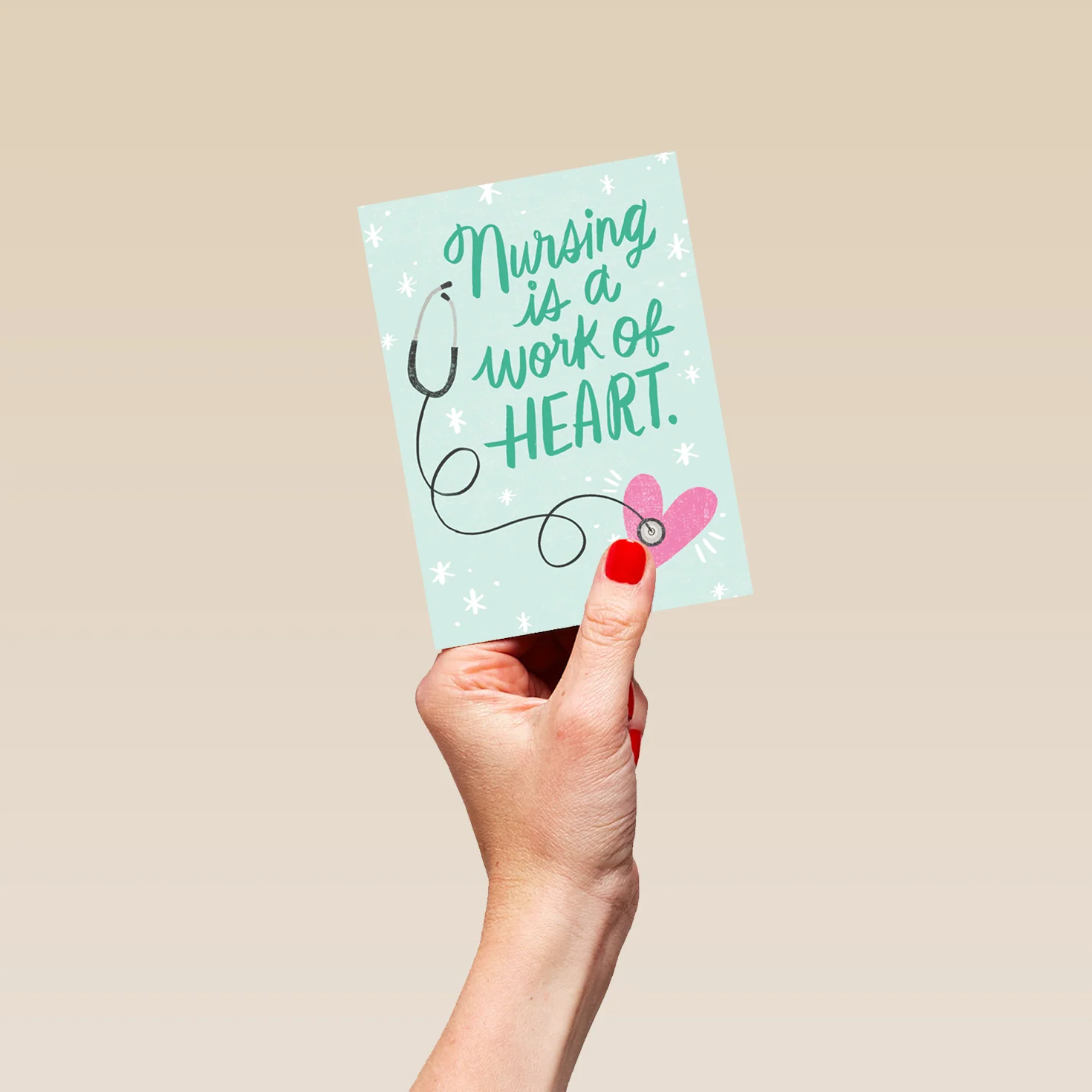 Personalised Stethoscope & Heart Thank You Nurse Card - Image 4