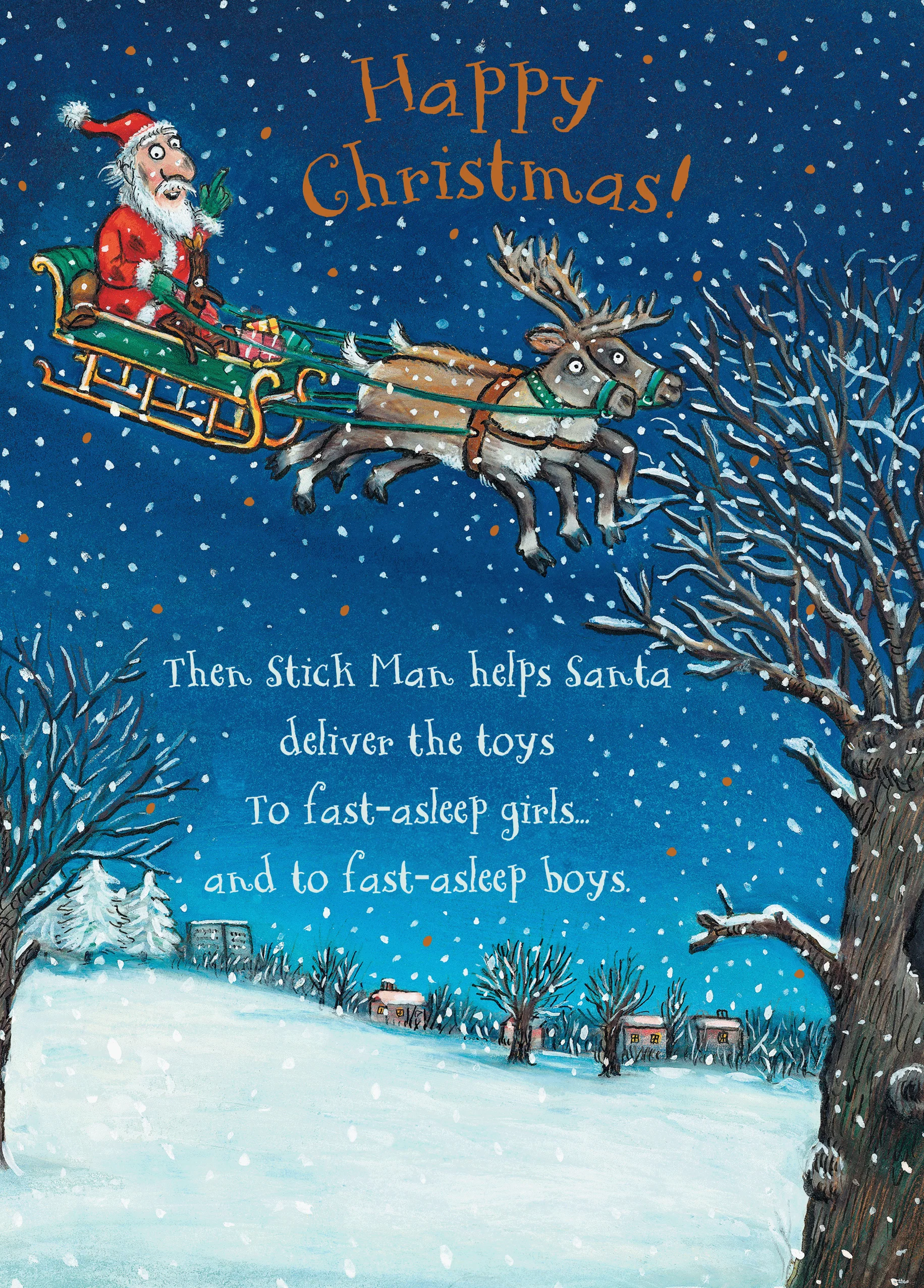Personalised Stick Man Christmas Card for Kids