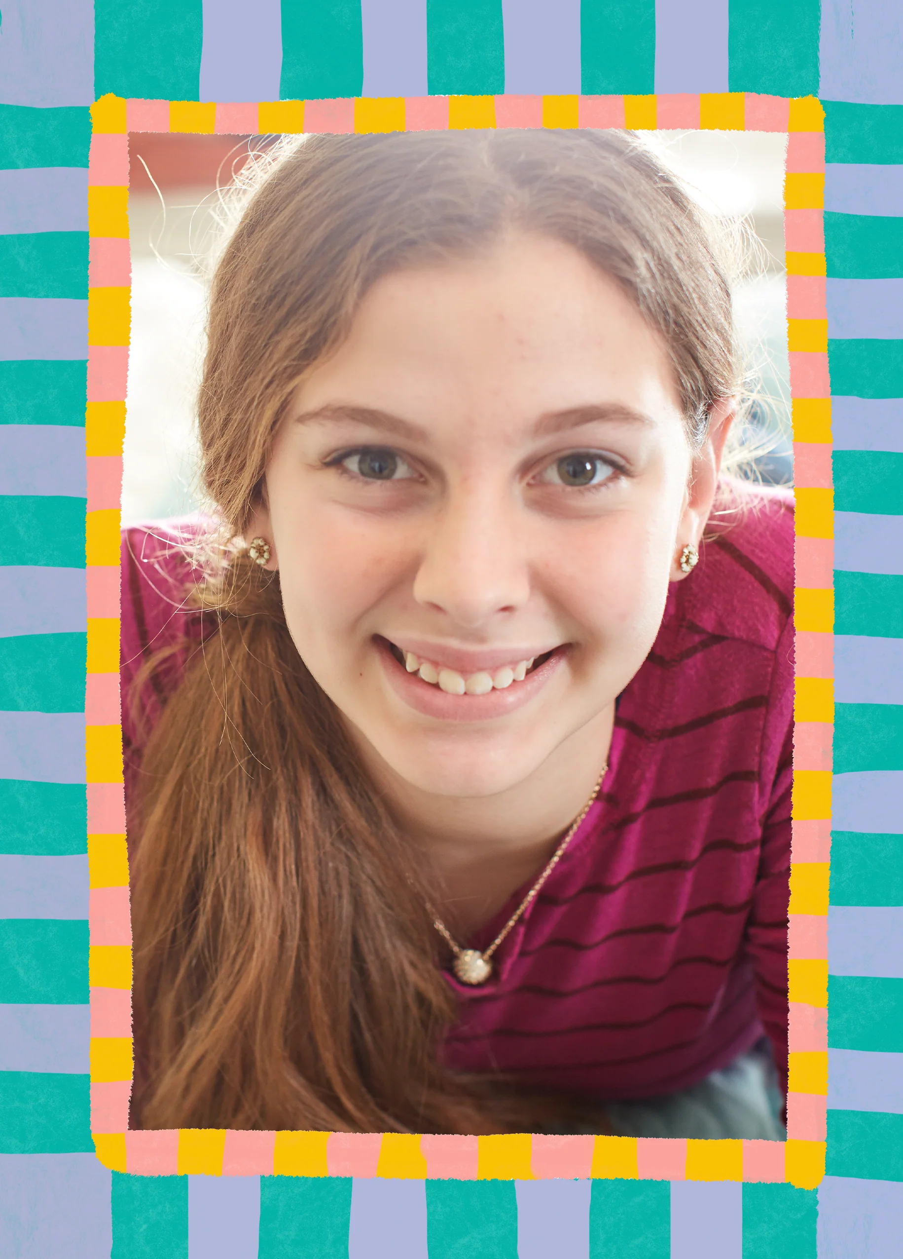 Personalised 'Stripe Frame' Photo Upload Birthday Card For Kids