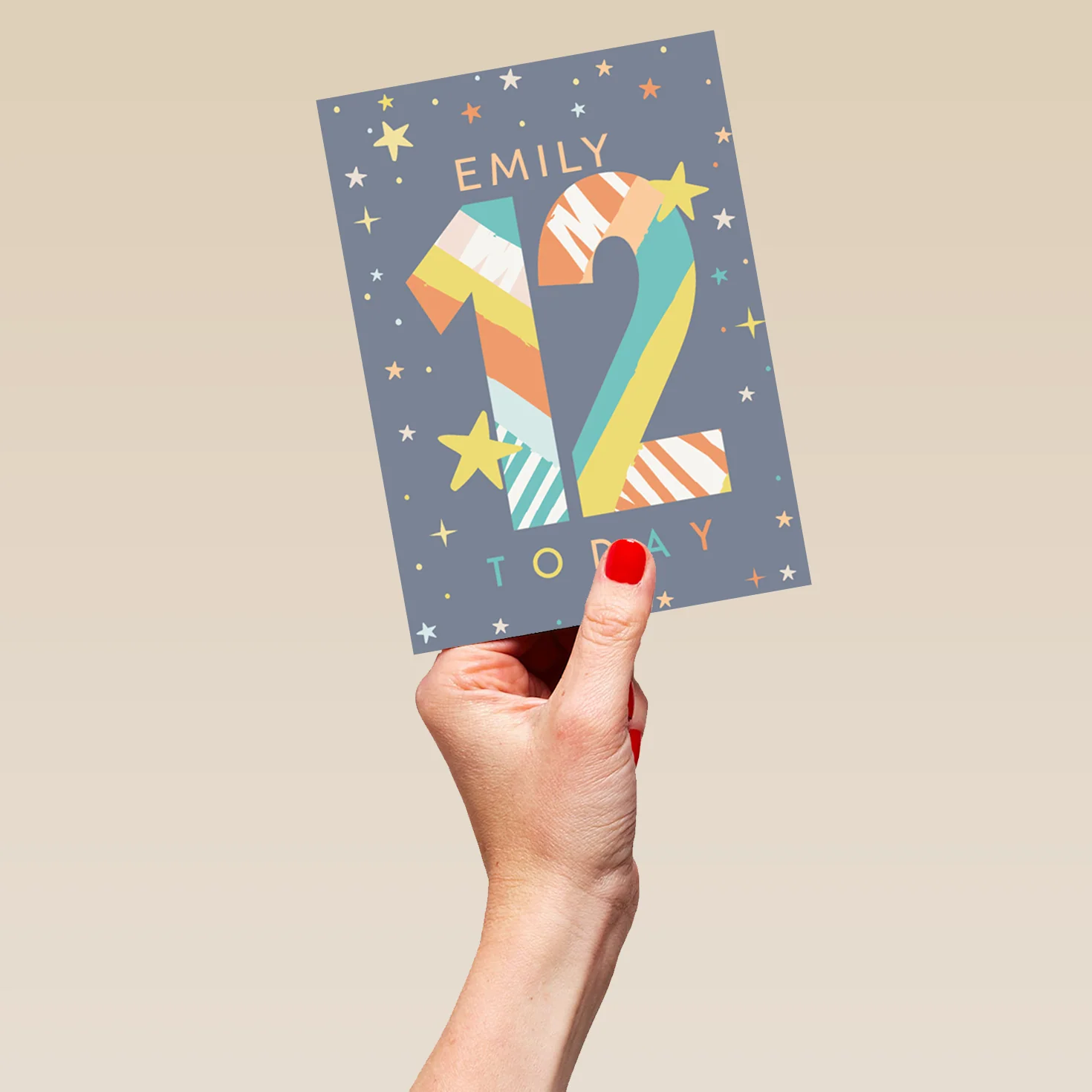 Personalised Stripes And Stars 12th Birthday Card - Image 5