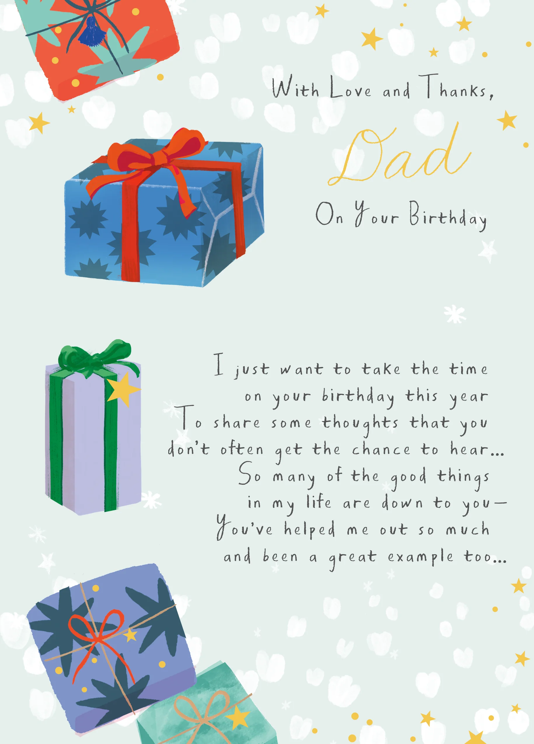 Personalised Sugared Almonds Birthday Card for Dad - Gift Boxes Design