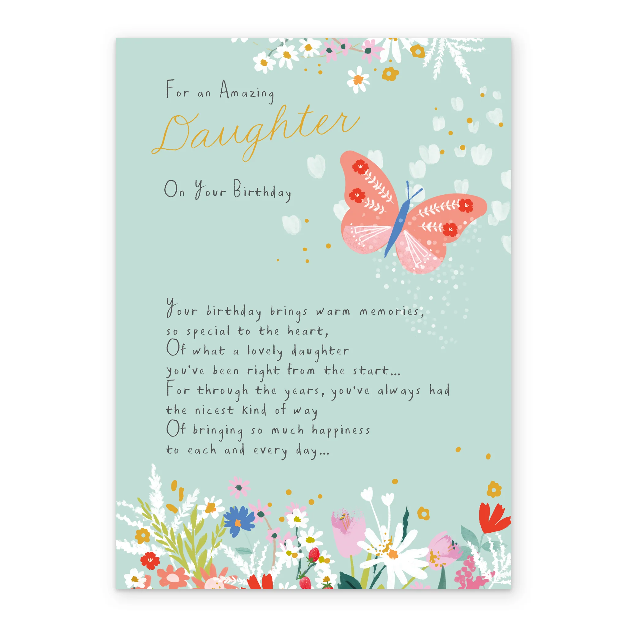 Personalised Sugared Almonds Birthday Card for Daughter - Butterfly Design - Image 2
