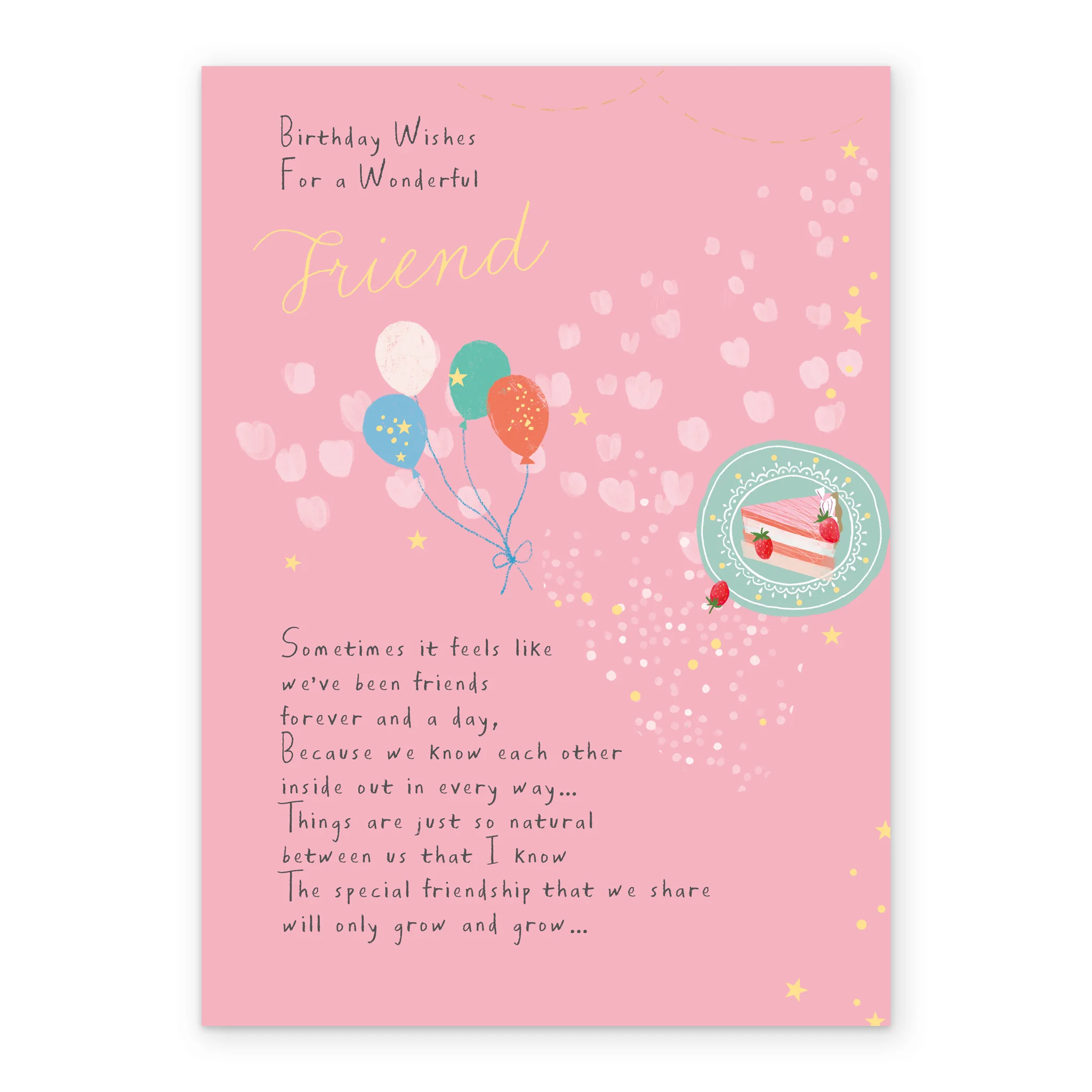Personalised Sugared Almonds Birthday Card for Friend - Cake Slice Design - Image 2