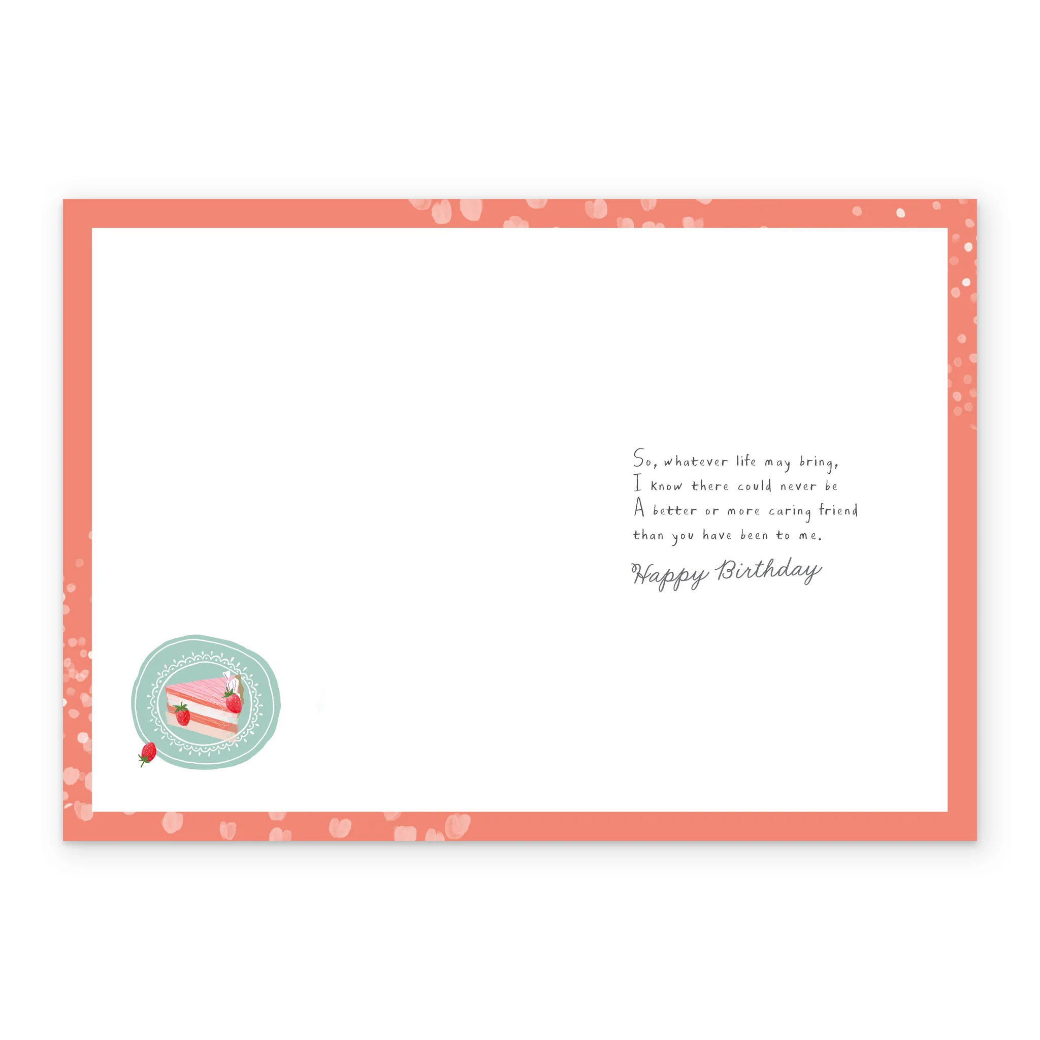 Personalised Sugared Almonds Birthday Card for Friend - Cake Slice Design - Image 3