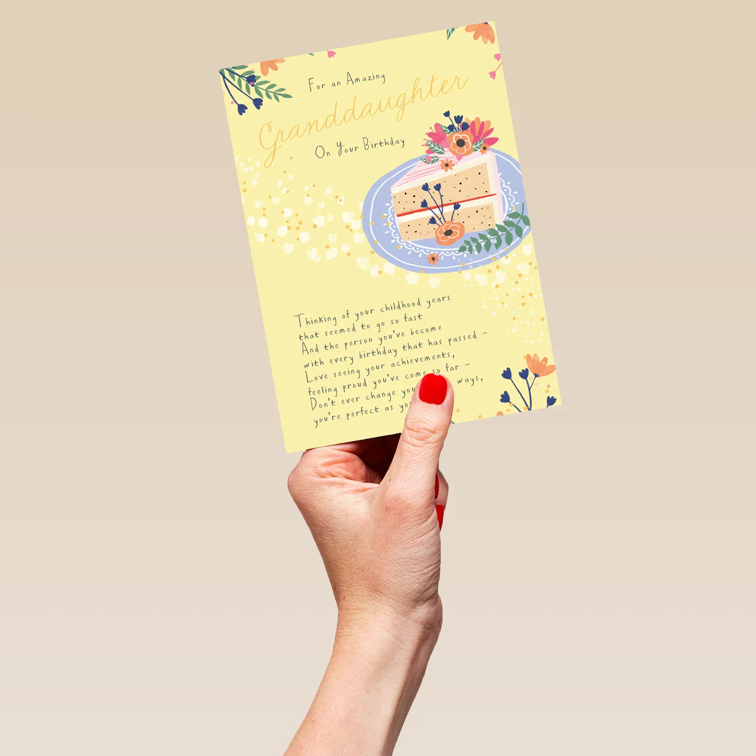 Personalised Sugared Almonds Birthday Card for Granddaughter - Cake Design - Image 5