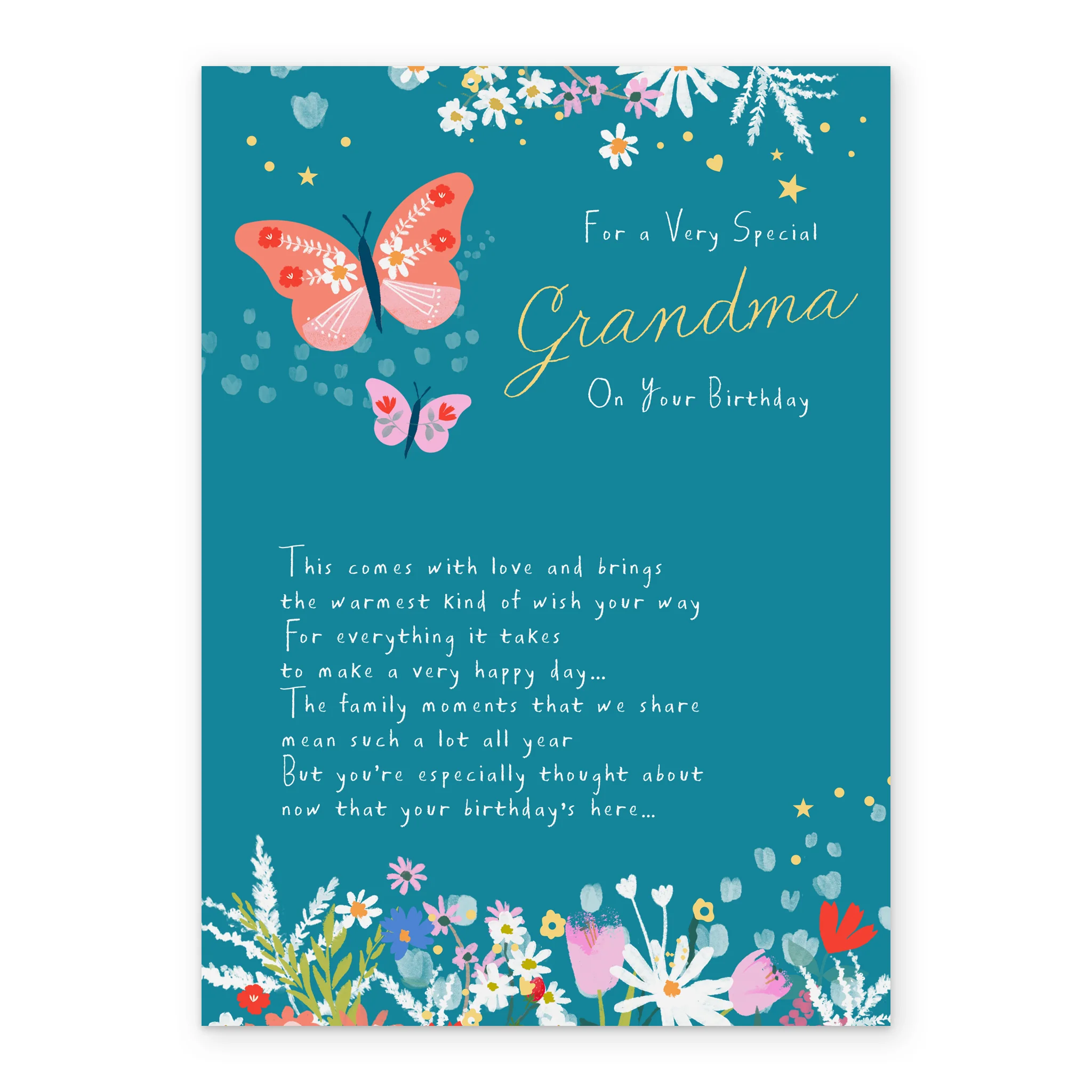 Personalised Sugared Almonds Birthday Card for Grandma - Butterfly Design - Image 2