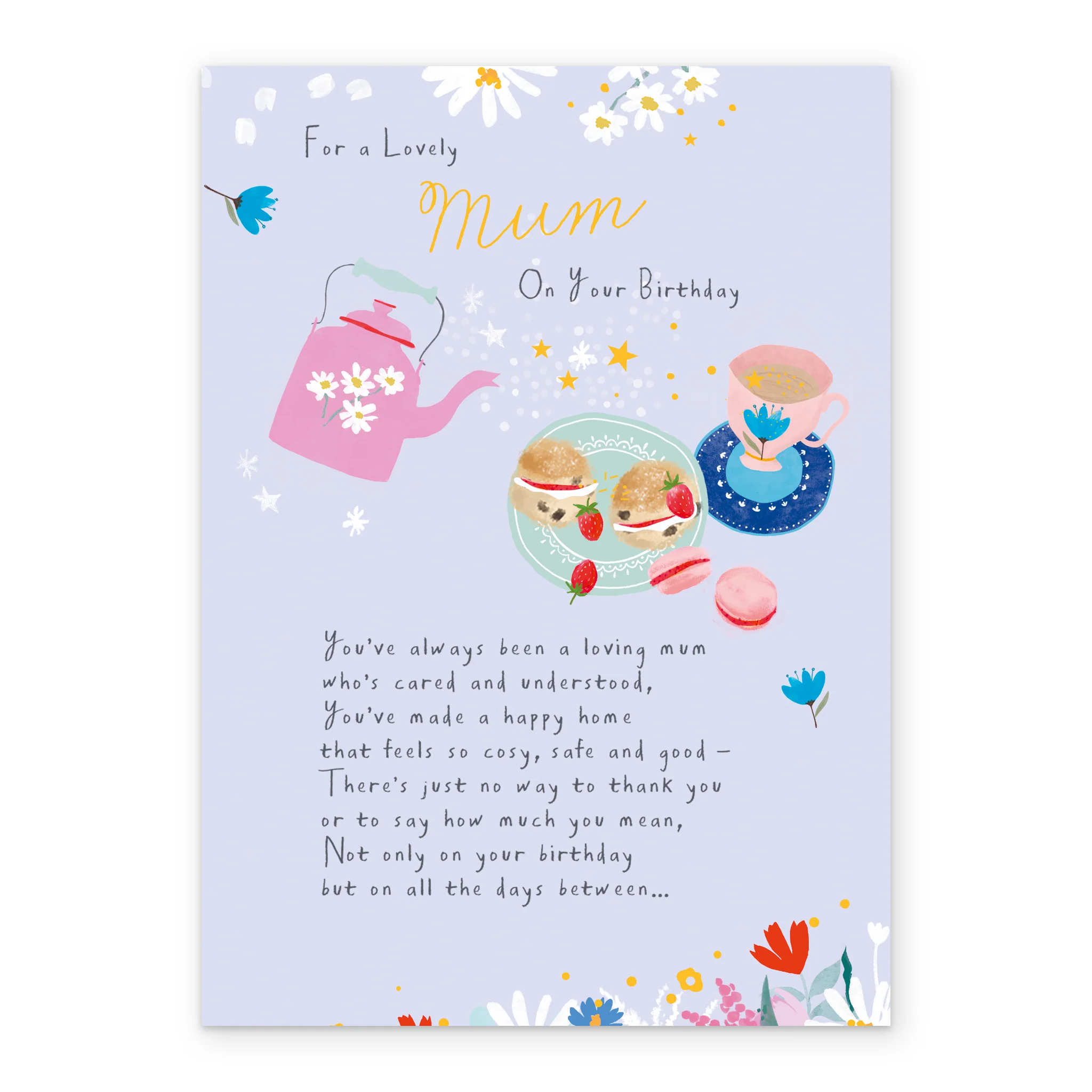 Personalised Sugared Almonds Birthday Card for Mum - Afternoon Tea Design - Image 2