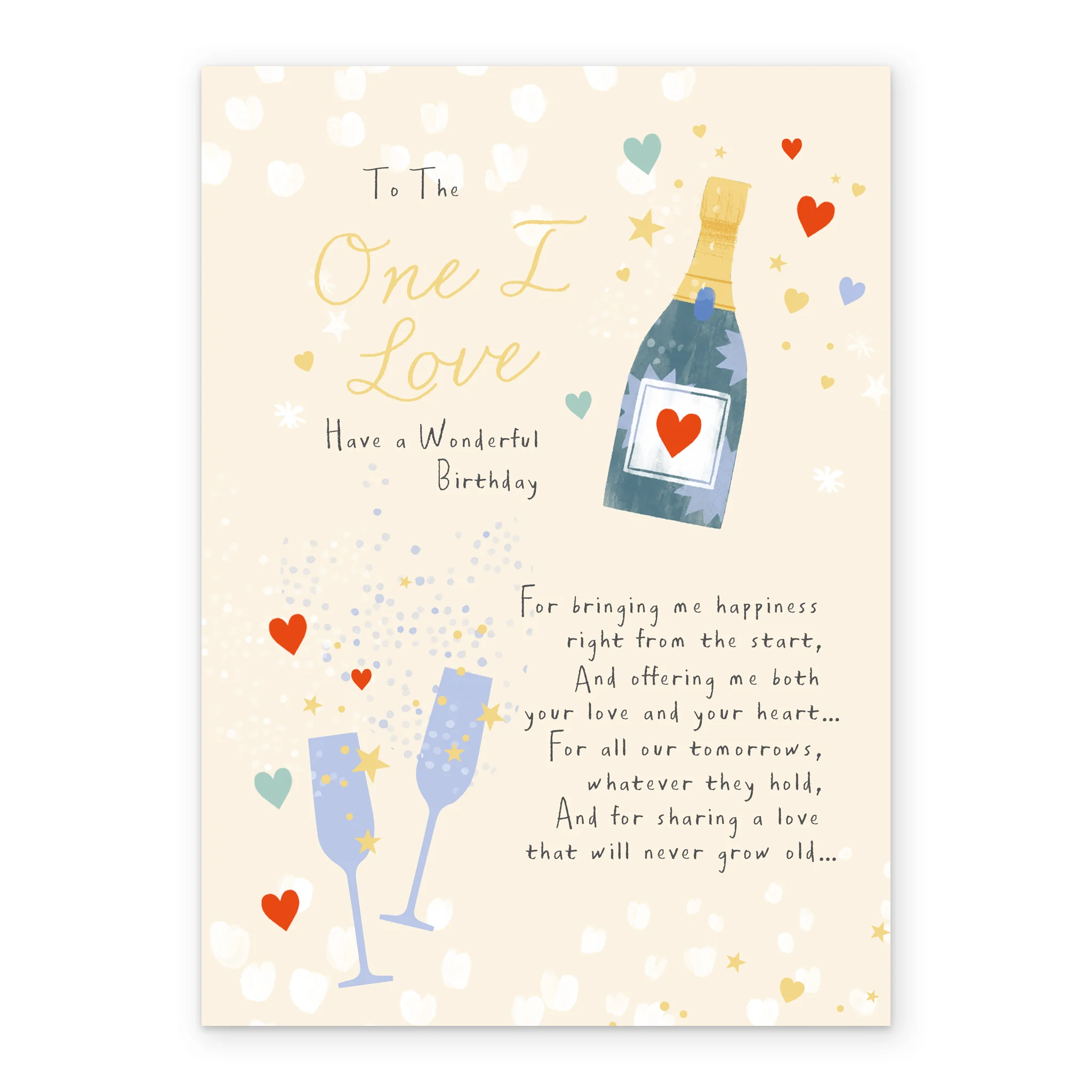 Personalised Sugared Almonds Birthday Card for One I Love - Champagne Design - Image 2