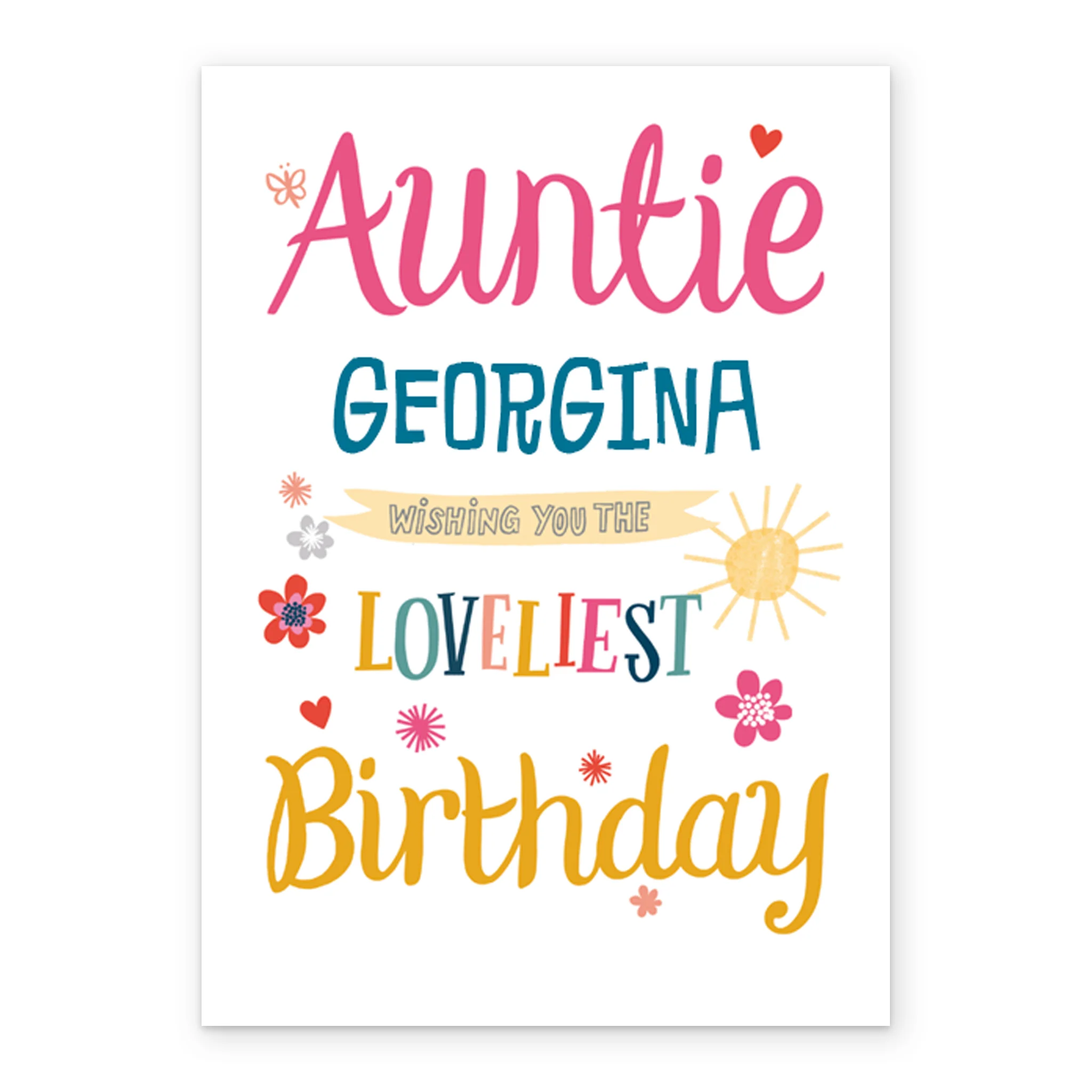 Personalised Sunflower Birthday Card For Auntie - Image 2