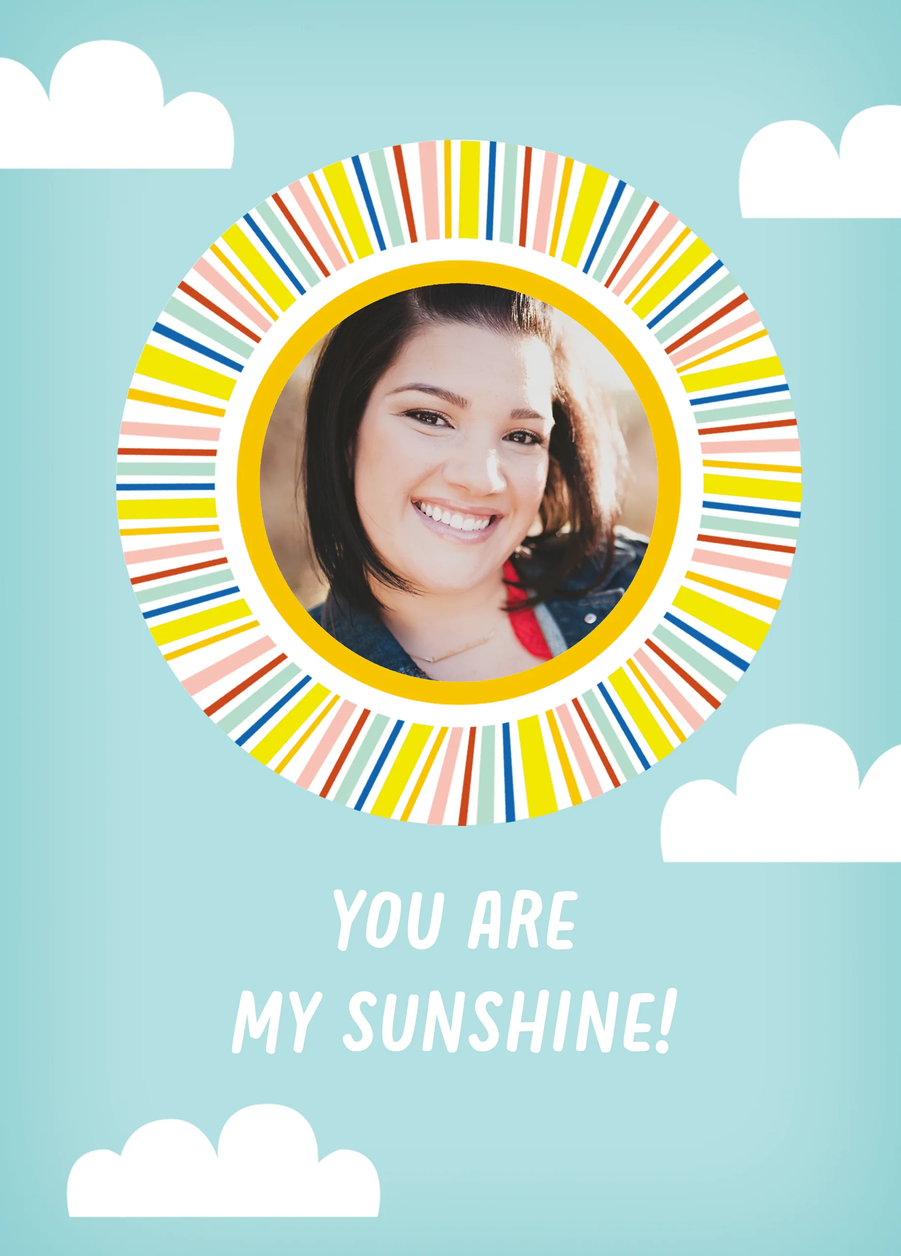 Personalised Sunshine & Clouds Photo Upload Mother's Day Card
