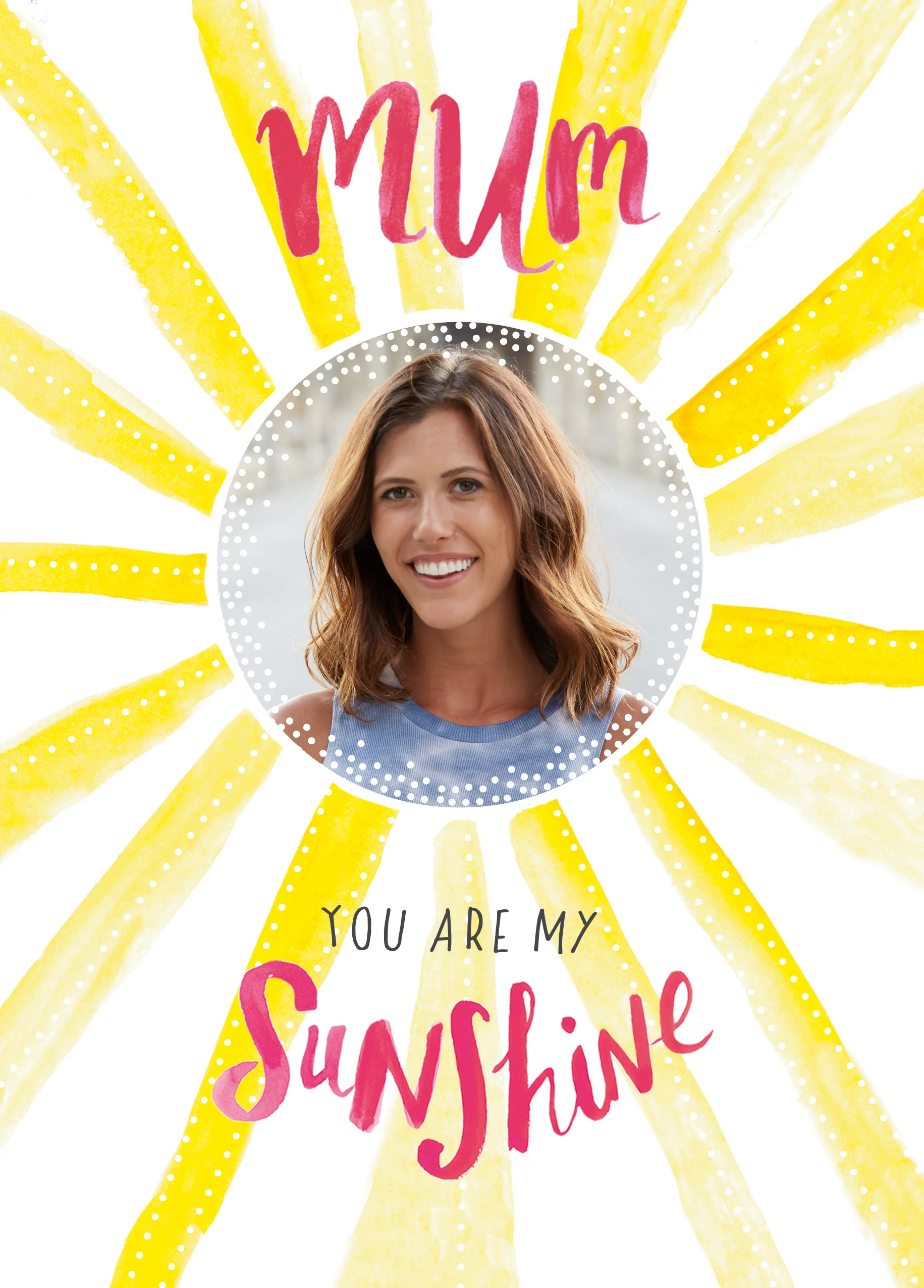 Personalised Sunshine Mother's Day Photo Upload Card For Mum