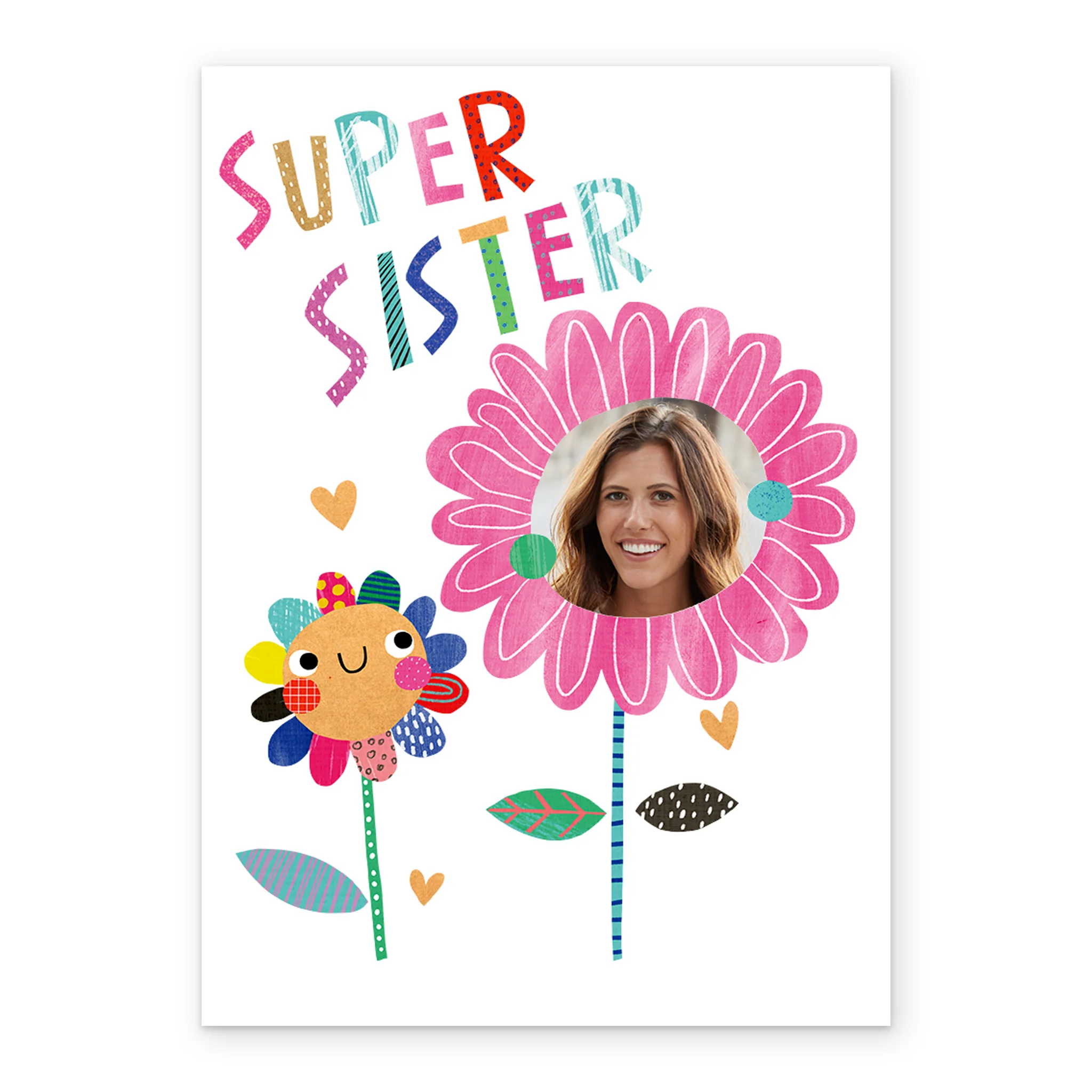Personalised Super Flower Photo Card For Sister - Image 2