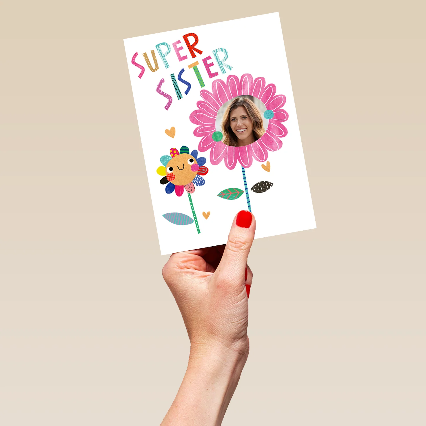 Personalised Super Flower Photo Card For Sister - Image 5