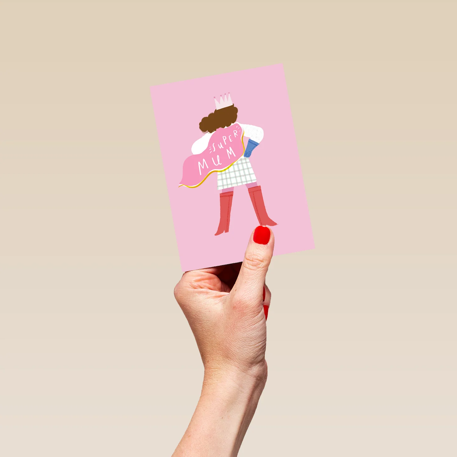 Personalised Super Mum Cape & Crown Mother's Day Card - Image 4