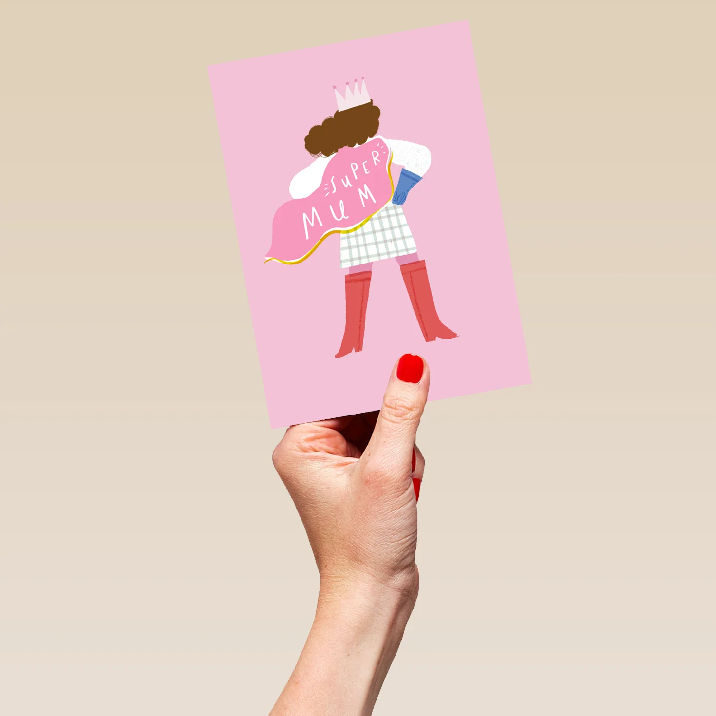 Personalised Super Mum Cape & Crown Mother's Day Card - Image 5