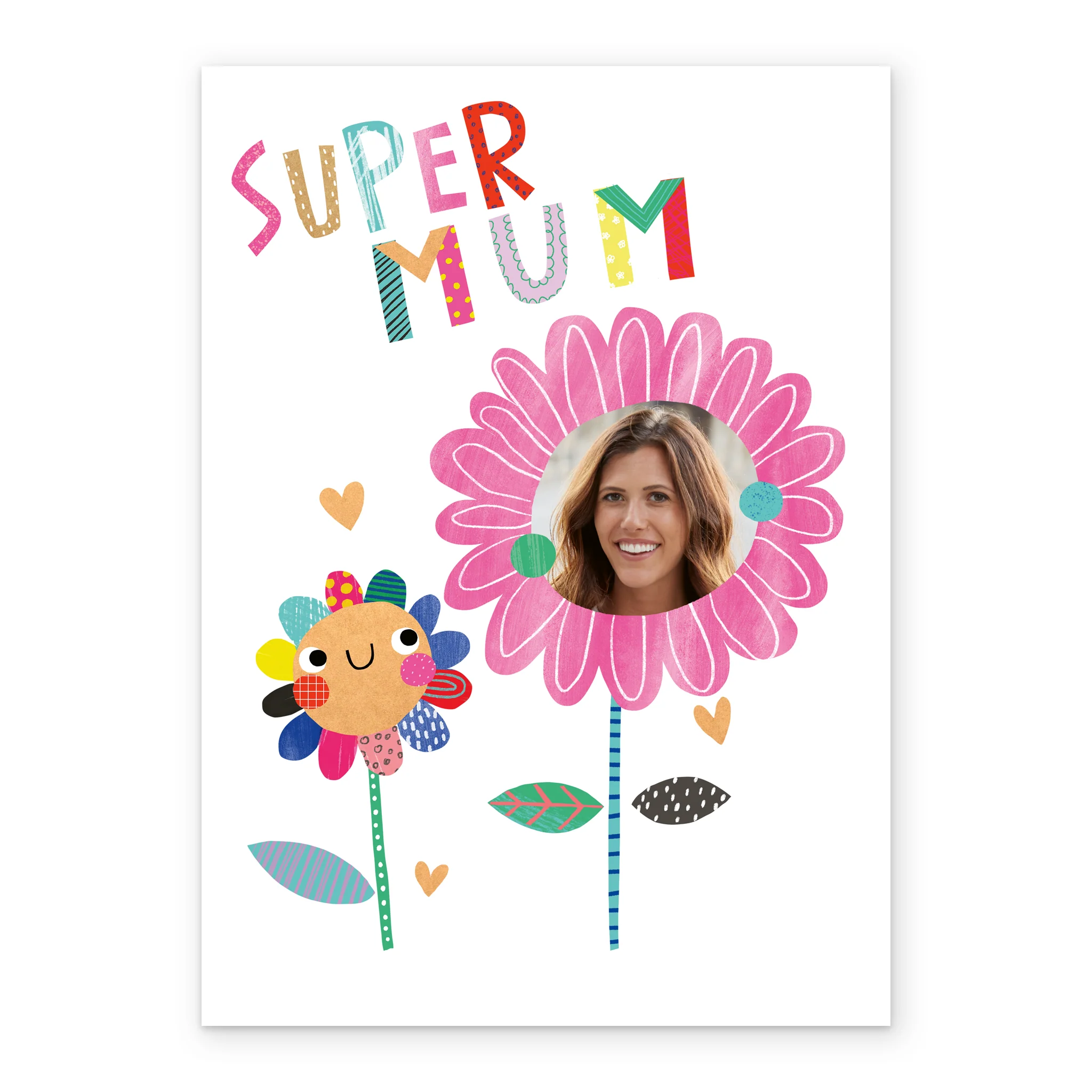 Personalised Super Mum Flowers Mother's Day Photo Upload Card - Image 2