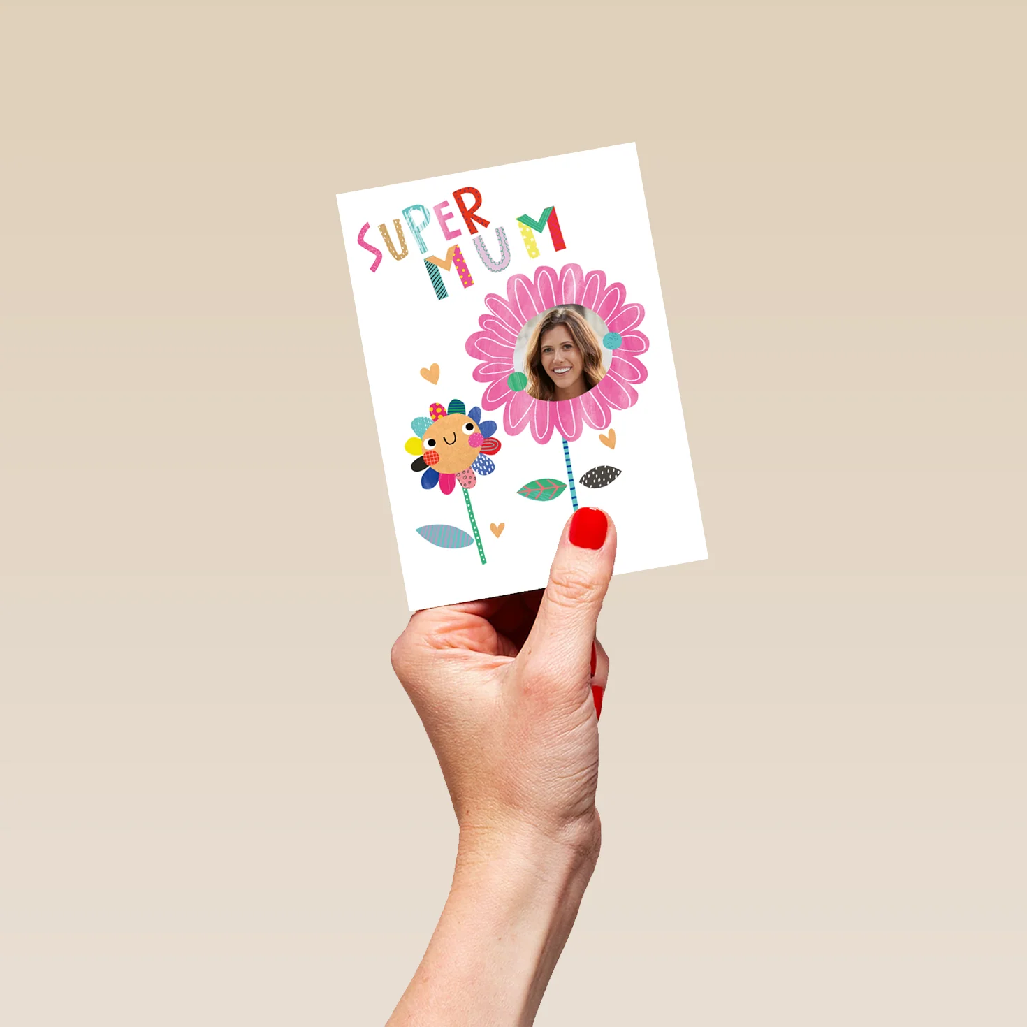 Personalised Super Mum Flowers Mother's Day Photo Upload Card - Image 4