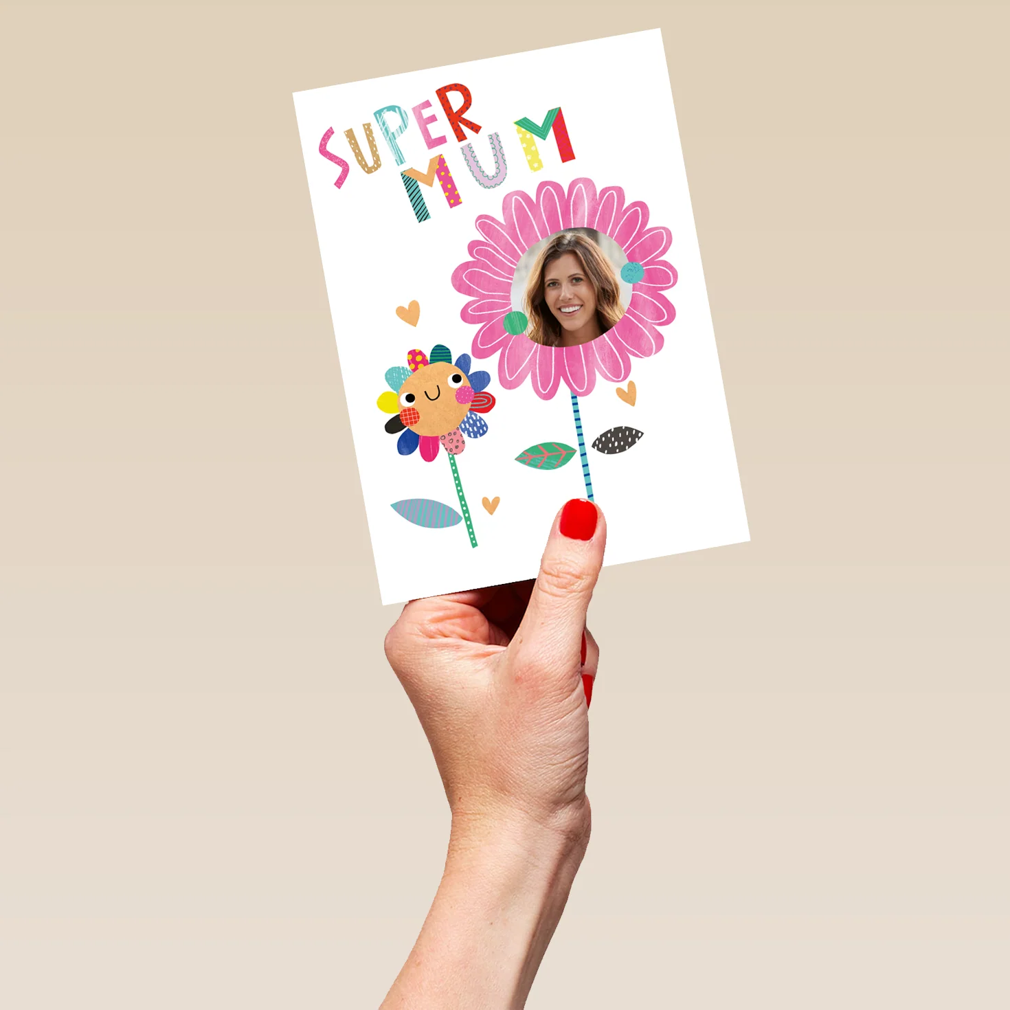 Personalised Super Mum Flowers Mother's Day Photo Upload Card - Image 5