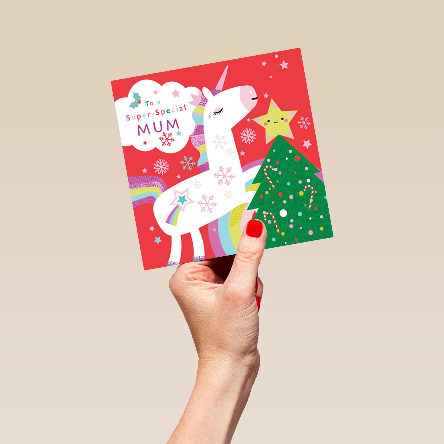 Personalised Super Special Mum Unicorn Sparkles Christmas Card - Image 5