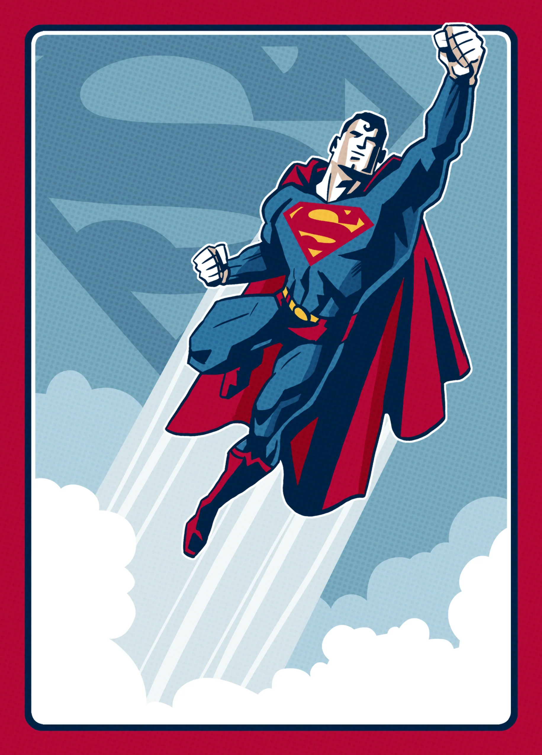 Personalised Superman 'Real Hero' Illustrated Birthday Card